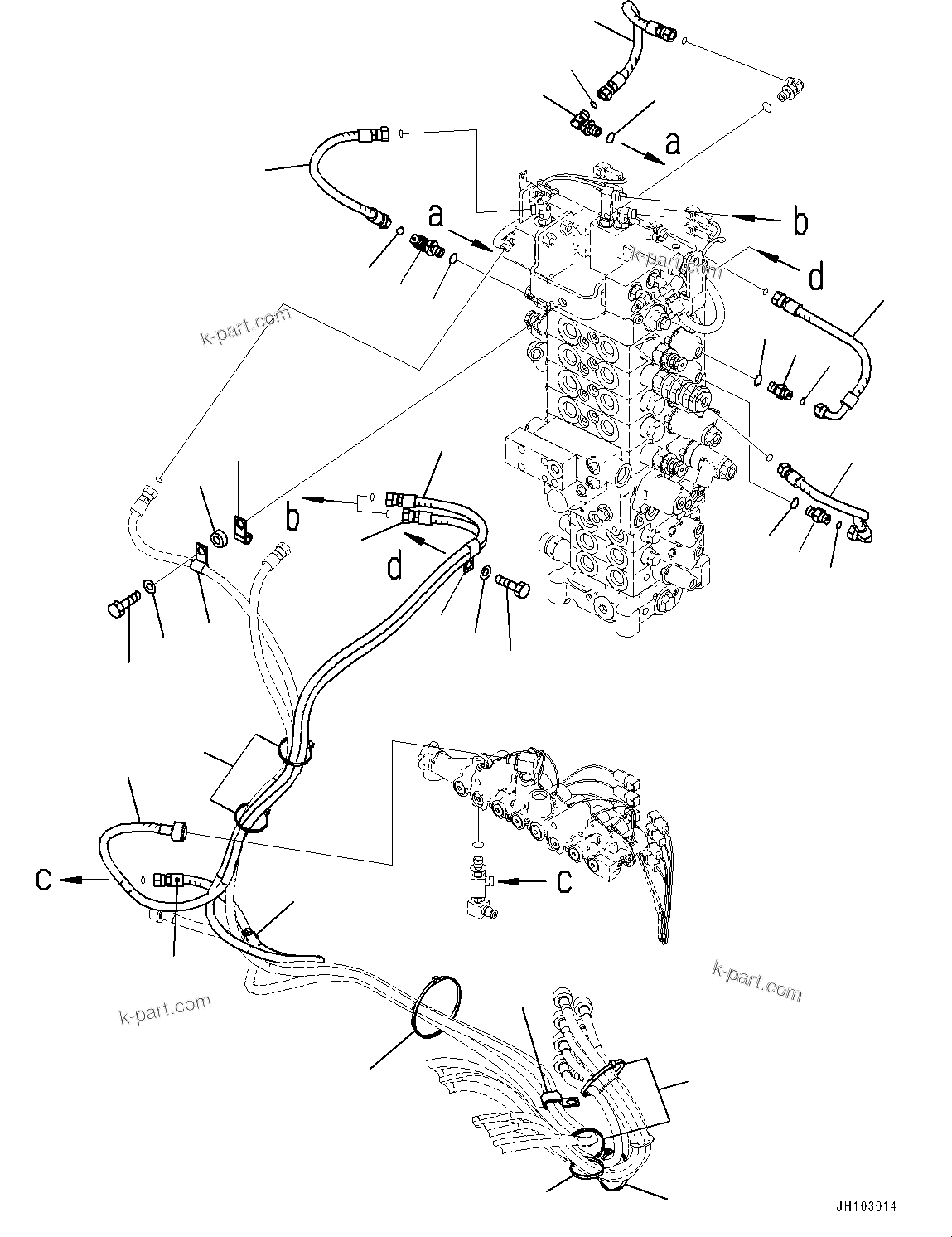 Komatsu parts book diagram for PC170LC-11 S/N 37001-UP: ATTACHMENT ADDITIONAL PIPING, HOSE(#35724-)