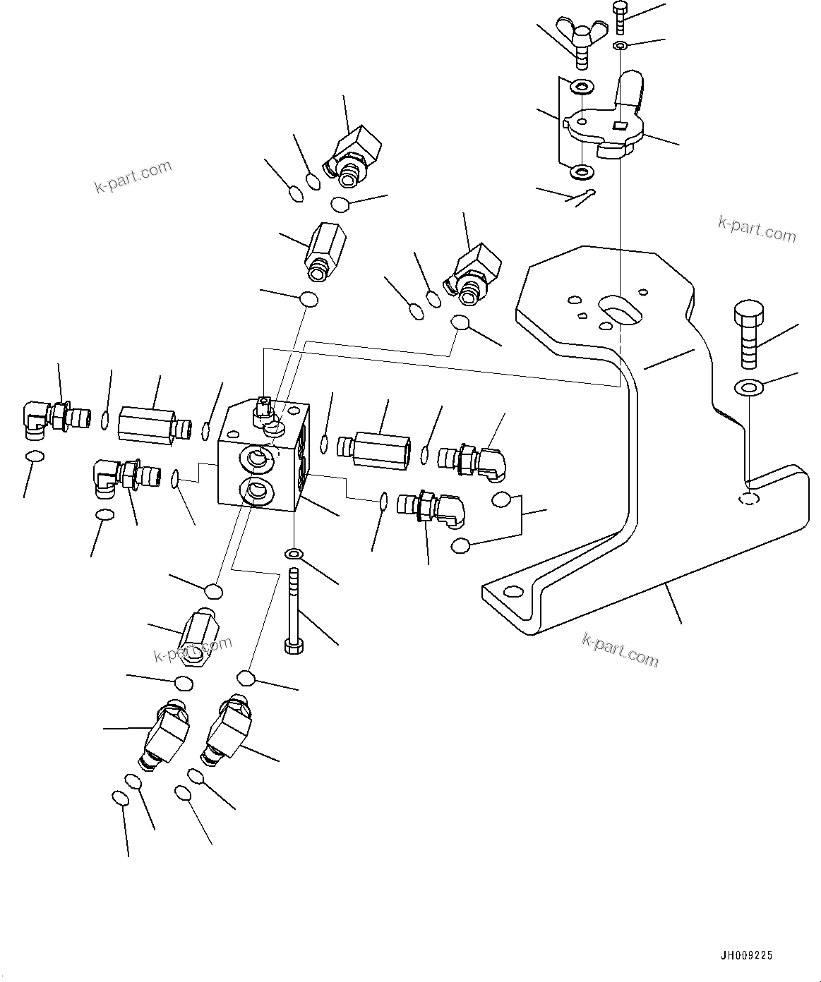 Komatsu parts book diagram for PC170LC-11 S/N 37001-UP: MULTI CONTROL PATTERN UNIT, VALVE(#35001-)
