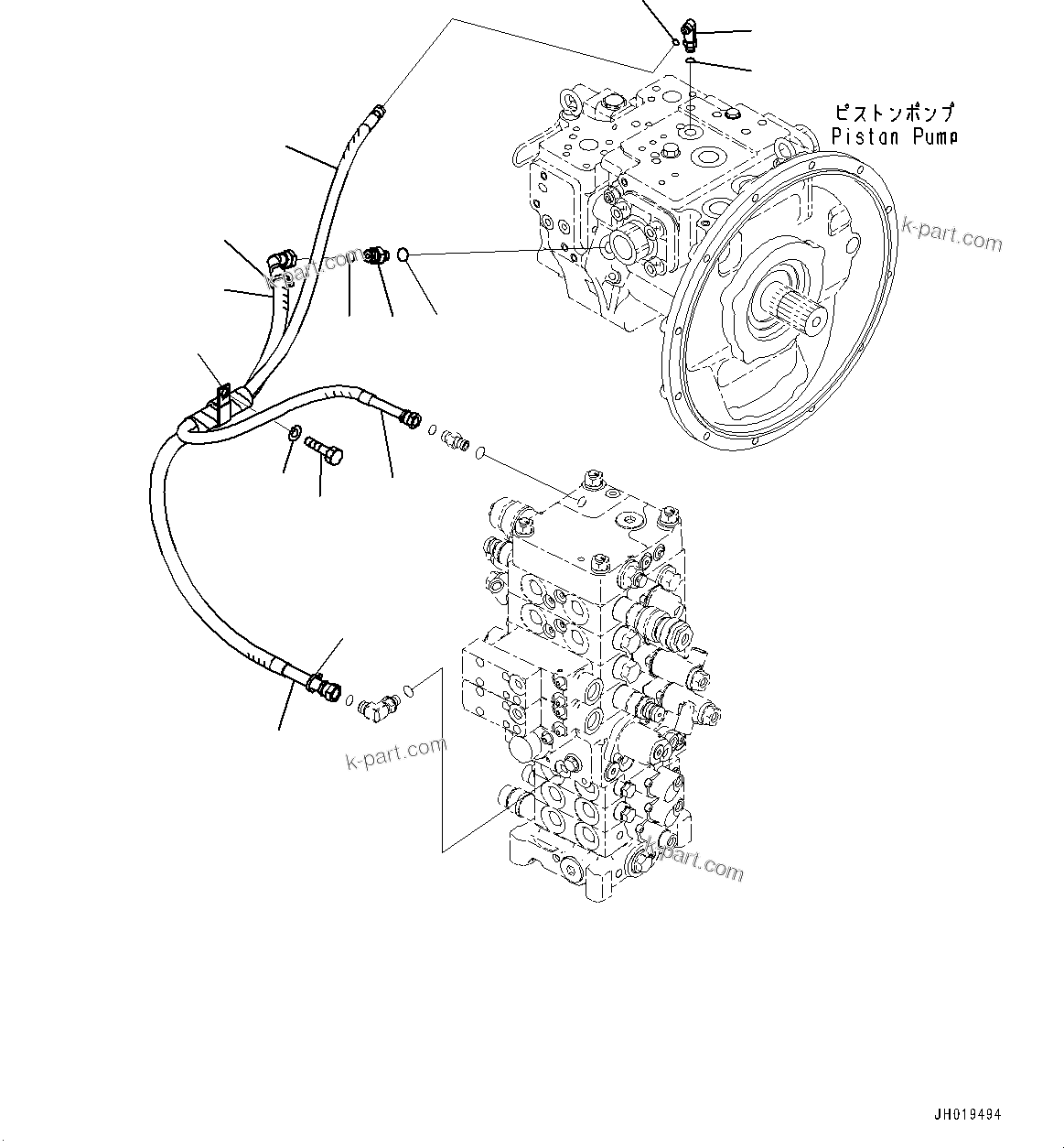 Komatsu parts book diagram for PC170LC-11 S/N 37001-UP: LS PIPING, (#35001-)