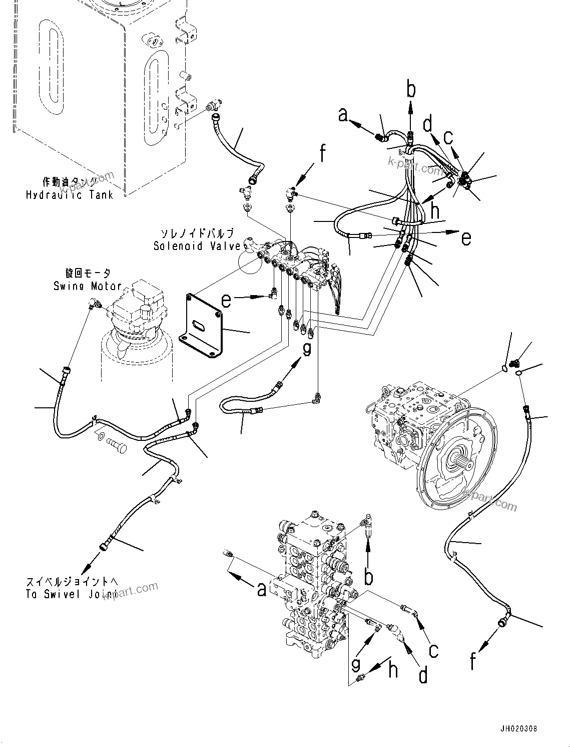 Komatsu parts book diagram for PC170LC-11 S/N 37001-UP: SOLENOID VALVE, HOSE(#37001-)