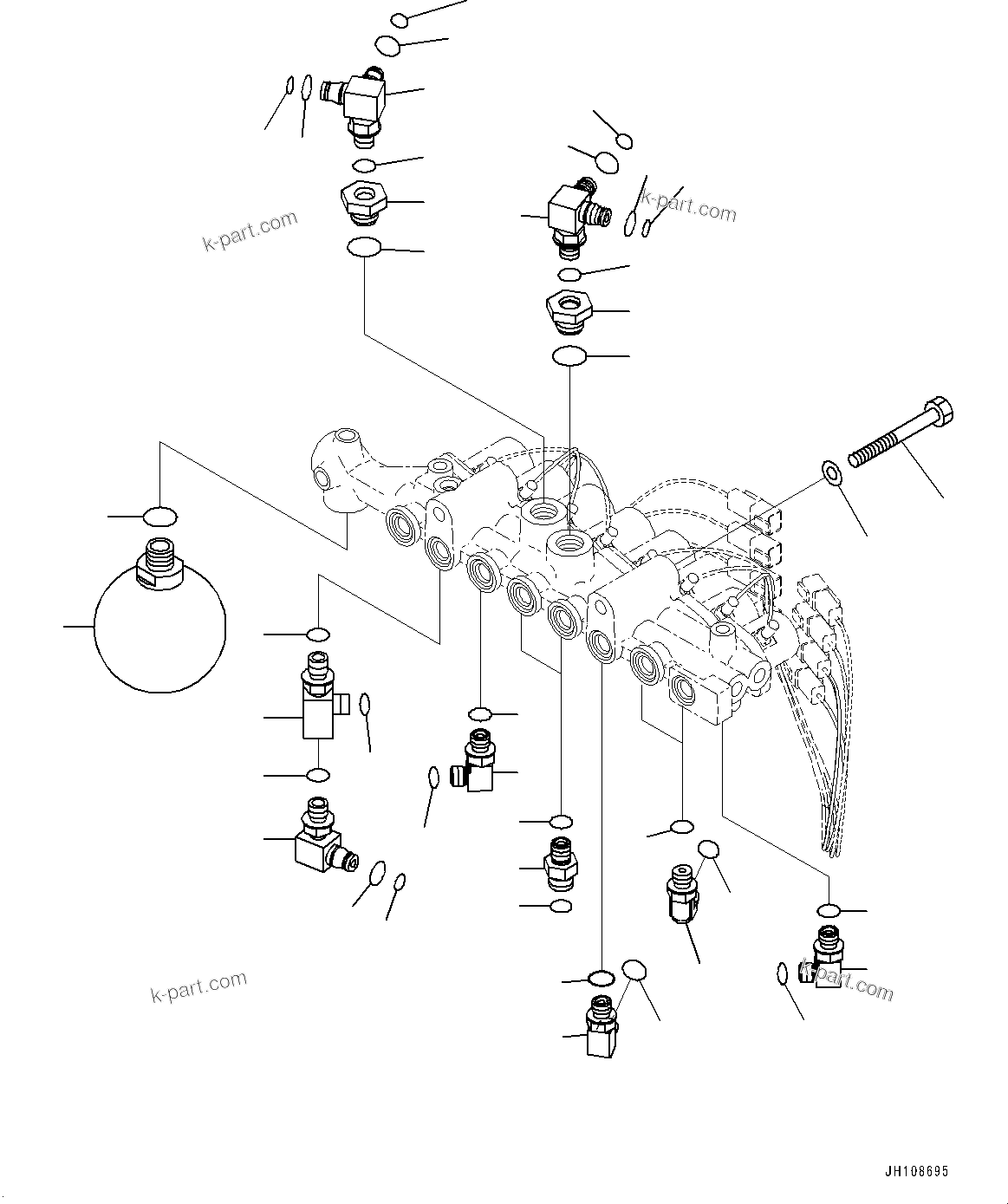 Komatsu parts book diagram for PC170LC-11 S/N 37001-UP: SOLENOID VALVE, CONNECTING PARTS (PROPORTIONAL JOYSTICK LEVER)(#37001-)