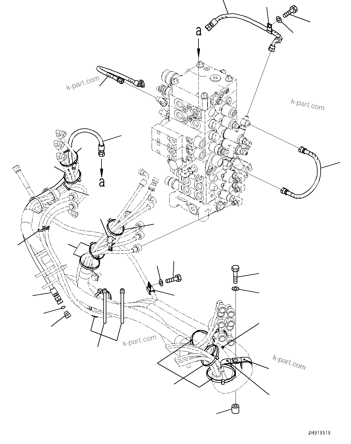 Komatsu parts book diagram for PC170LC-11 S/N 37001-UP: PROPORTIONAL PRESSURE CONTROL (PPC) MAIN PIPING, HOSE AND CLAMP(#35001-)