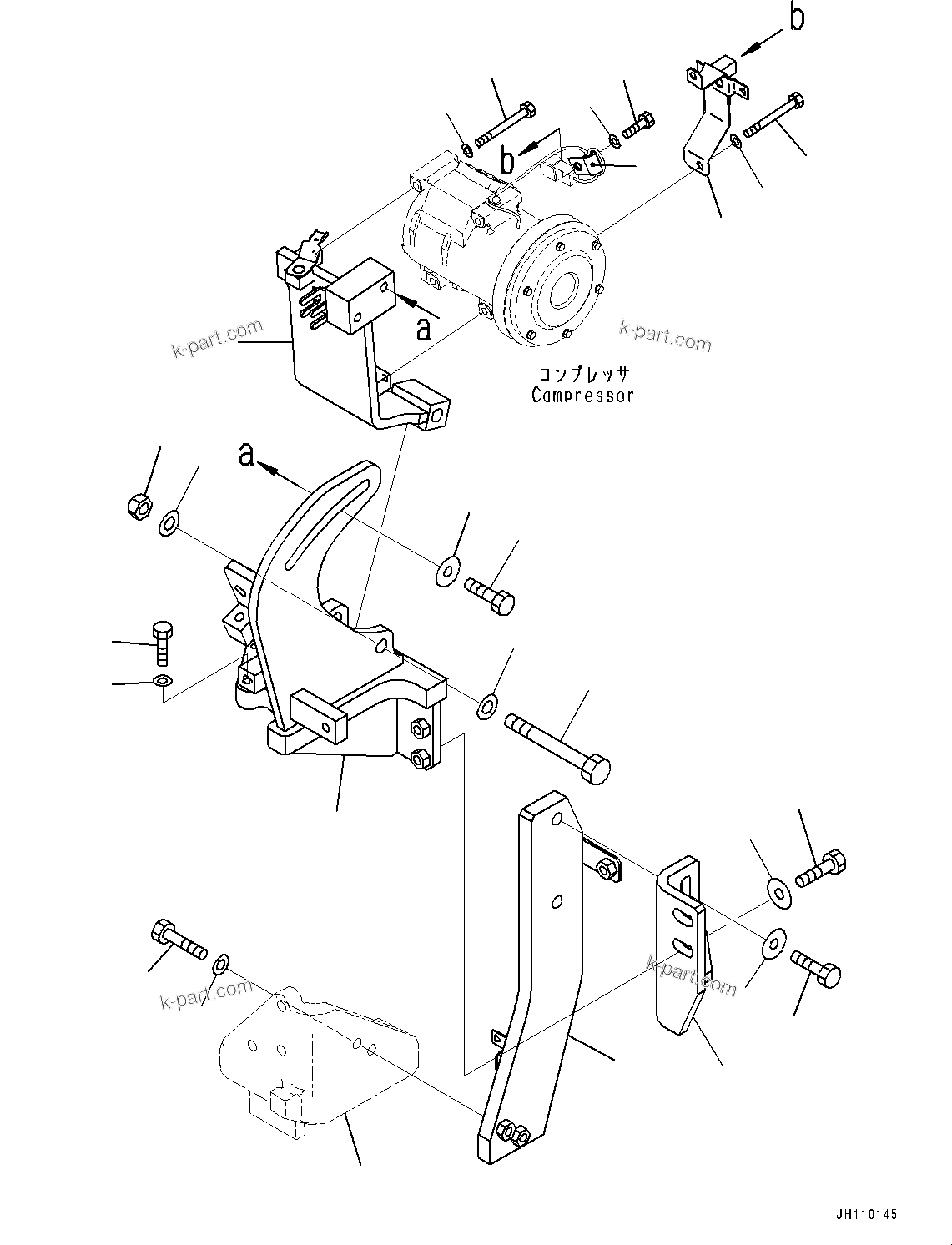 Komatsu parts book diagram for PC170LC-11 S/N 37001-UP: AIR CONDITIONER, MOUNTING(#36307-)
