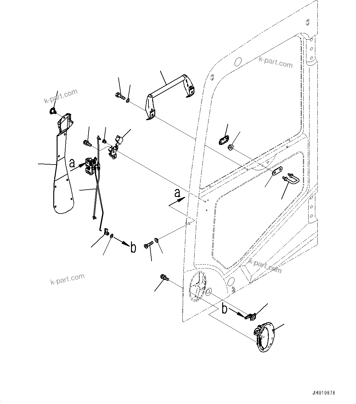Komatsu parts book diagram for PC170LC-11 S/N 37001-UP: CAB, DOOR LOCK(#37001-)