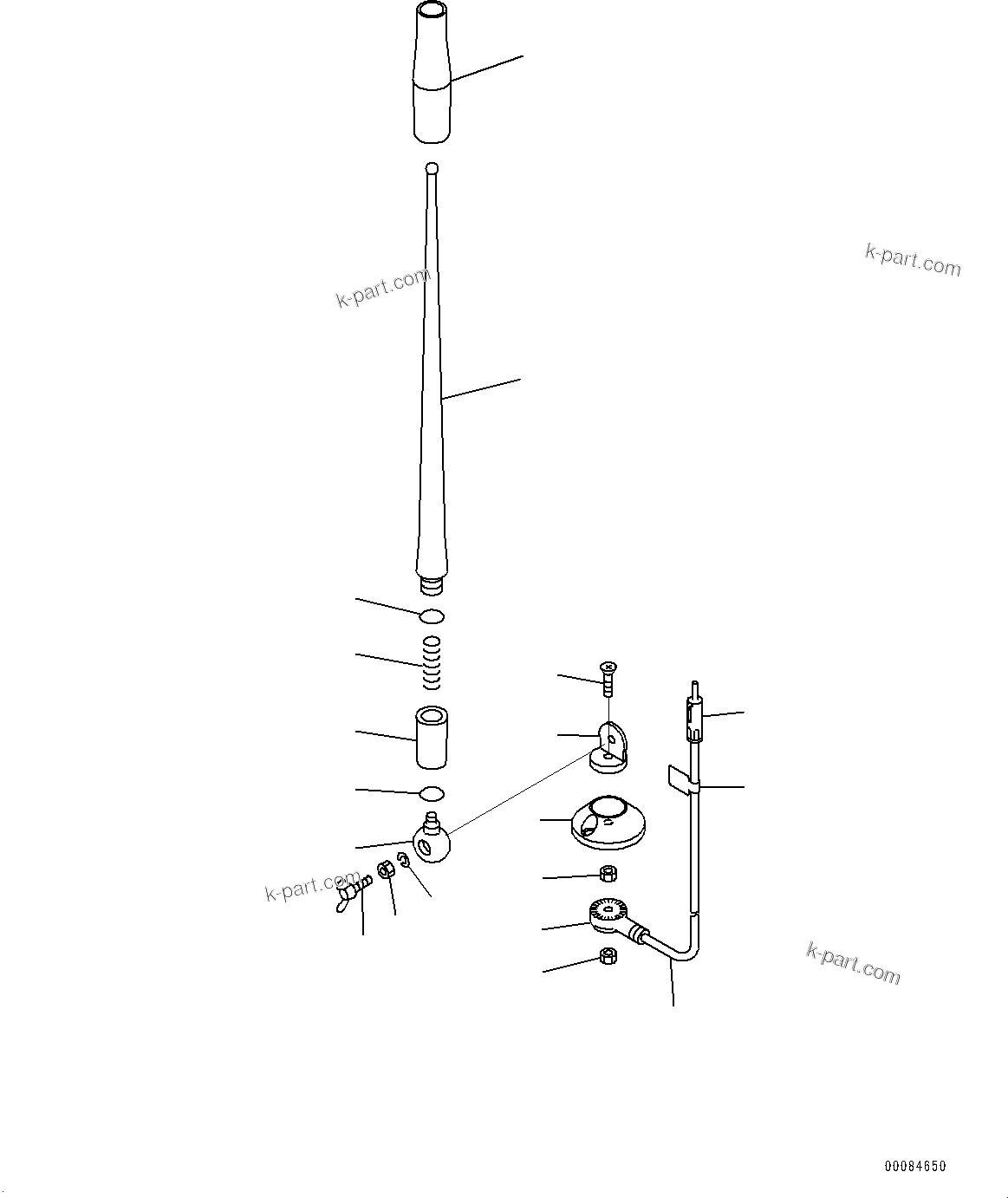 Komatsu parts book diagram for PC170LC-11 S/N 37001-UP: CAB, INNER PARTS, RUBBER ANTENNA(#37001-)