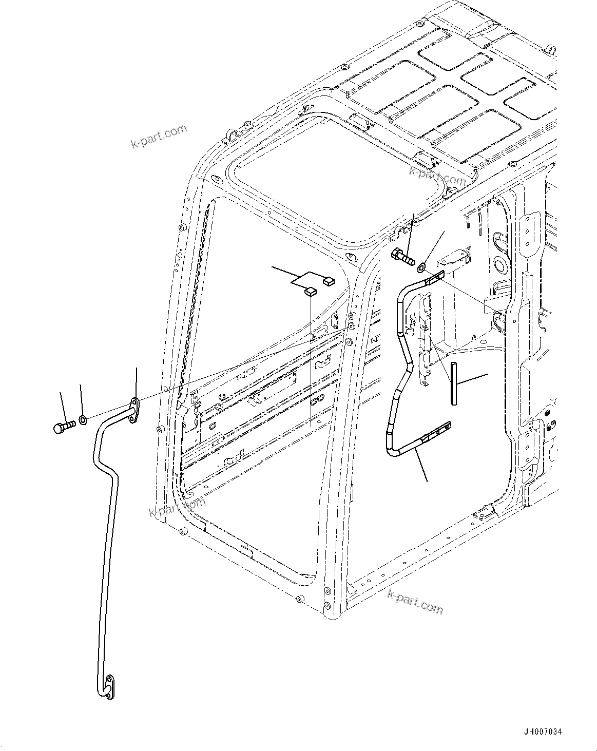 Komatsu parts book diagram for PC170LC-11 S/N 37001-UP: CAB, GRIP(#37001-)