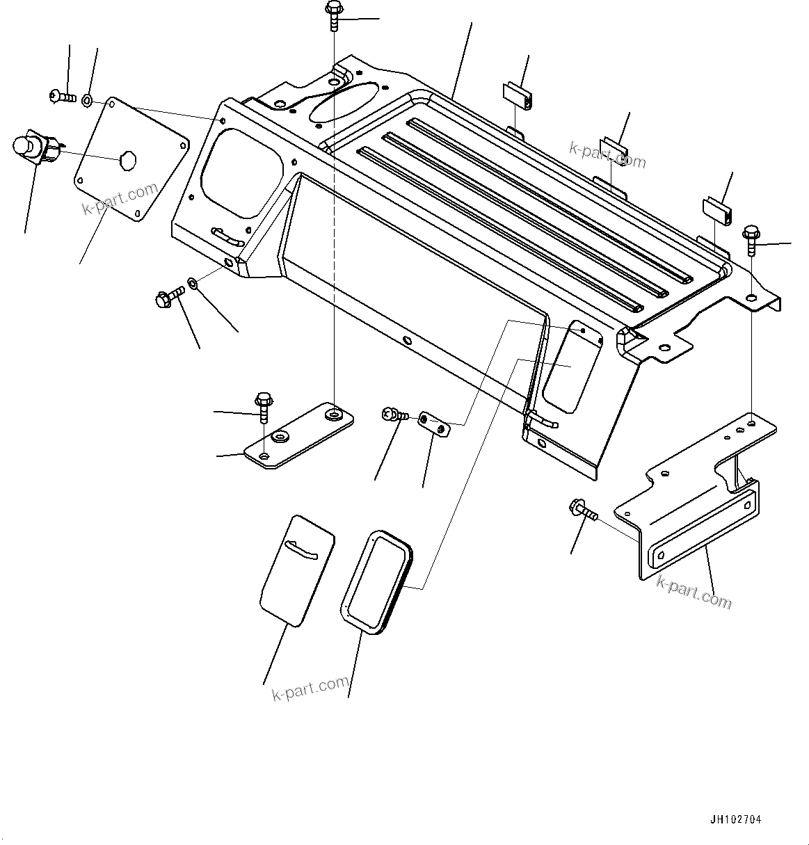 Komatsu parts book diagram for PC170LC-11 S/N 37001-UP: CAB, CAB IN PARTS, LUGGAGE PLATE AND CIGARETTE LIGHTER(#37001-)
