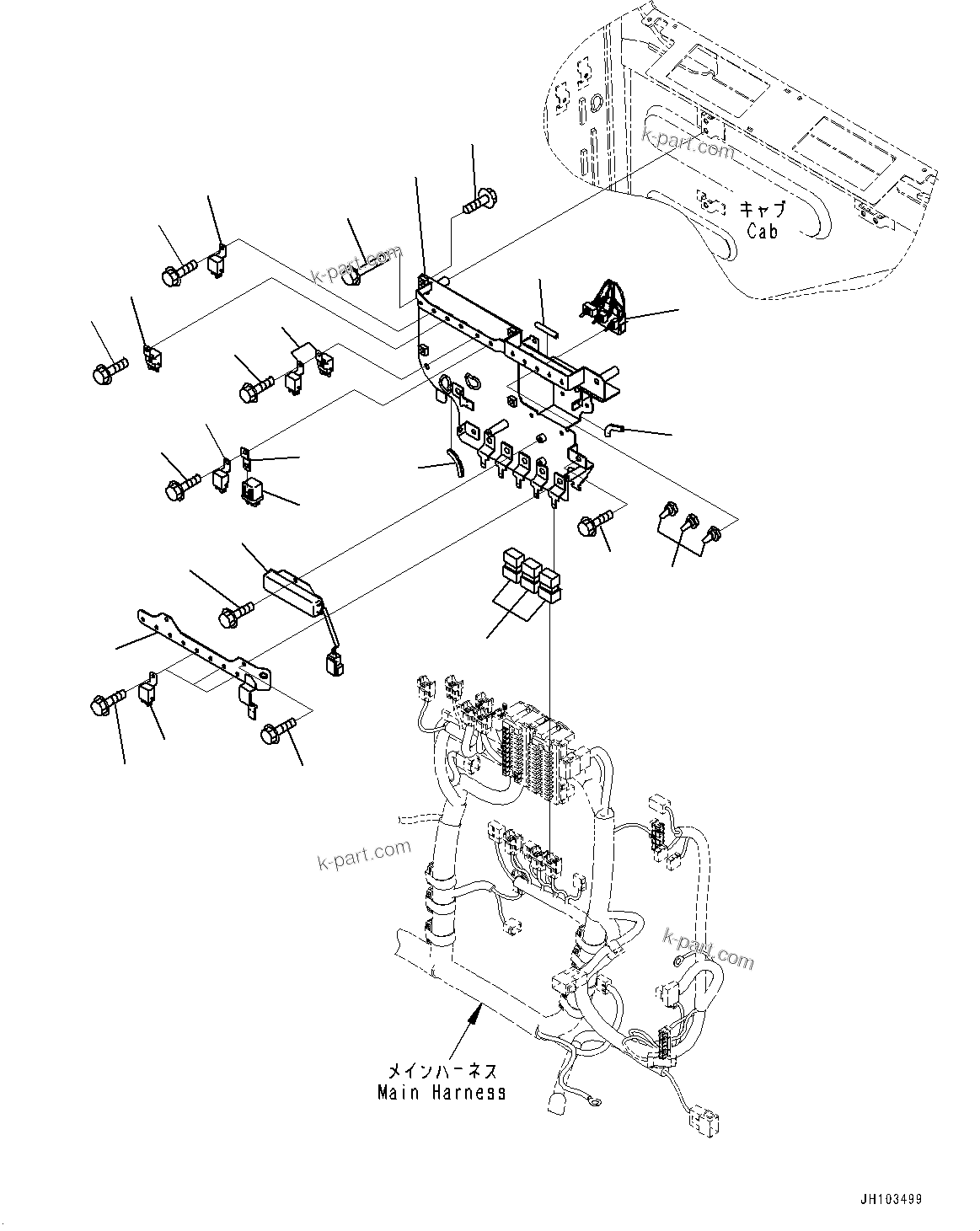Komatsu parts book diagram for PC170LC-11 S/N 37001-UP: CAB, CAB IN PARTS, PUMP CONTROLLER AND RELAY(#37001-)