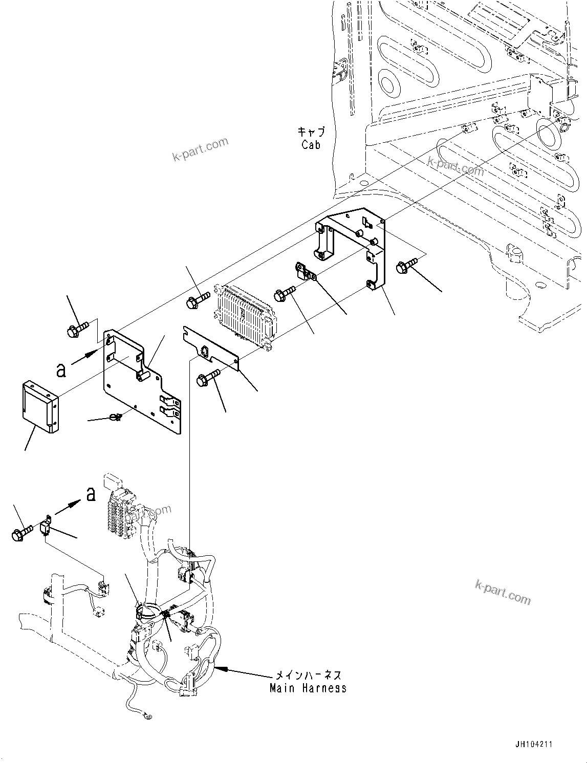 Komatsu parts book diagram for PC170LC-11 S/N 37001-UP: CAB, CAB IN PARTS, AIR CONDITIONER CONTROLLER(#37001-37000)