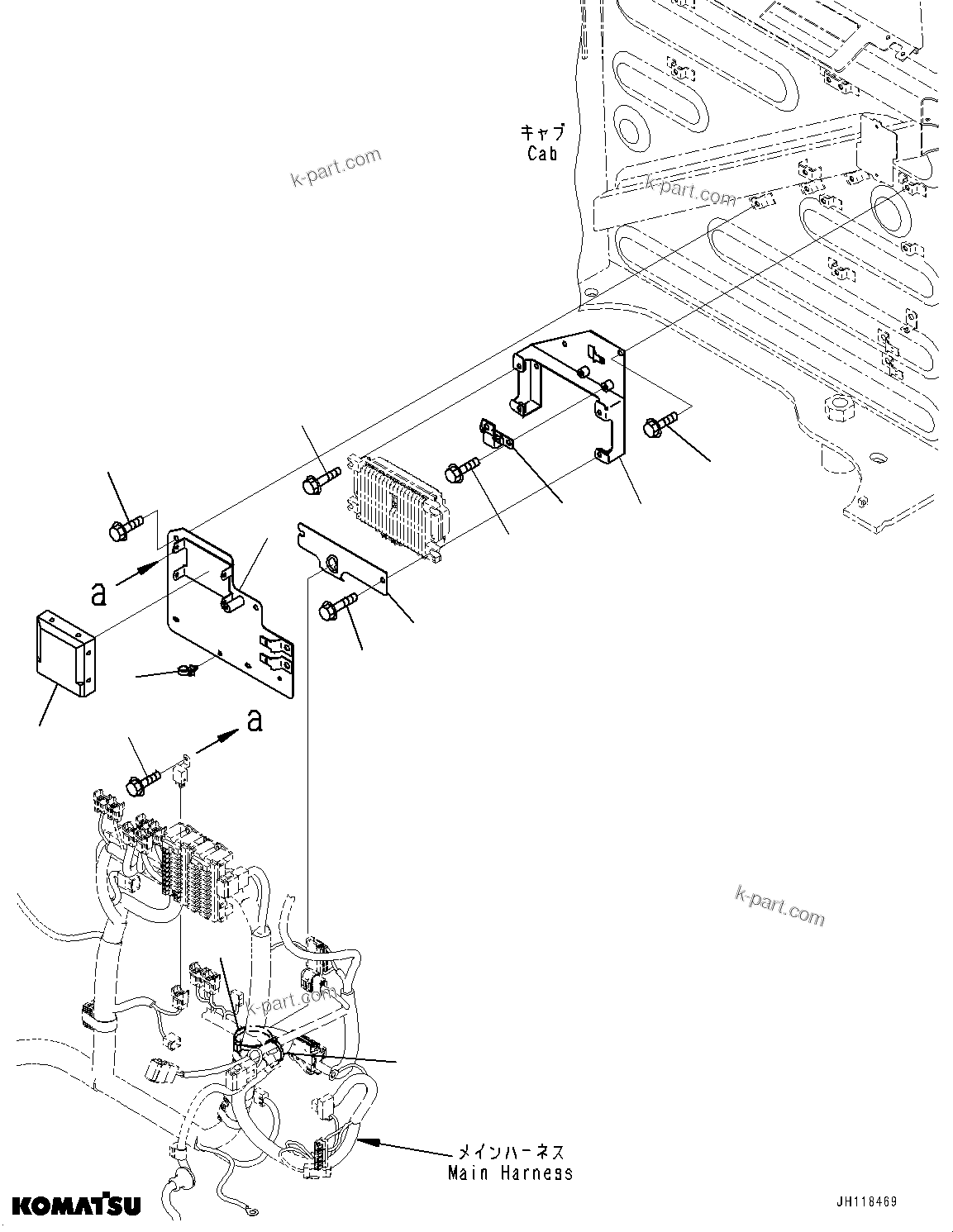 Komatsu parts book diagram for PC170LC-11 S/N 37001-UP: CAB, CAB IN PARTS, AIR CONDITIONER CONTROLLER(#37001-)