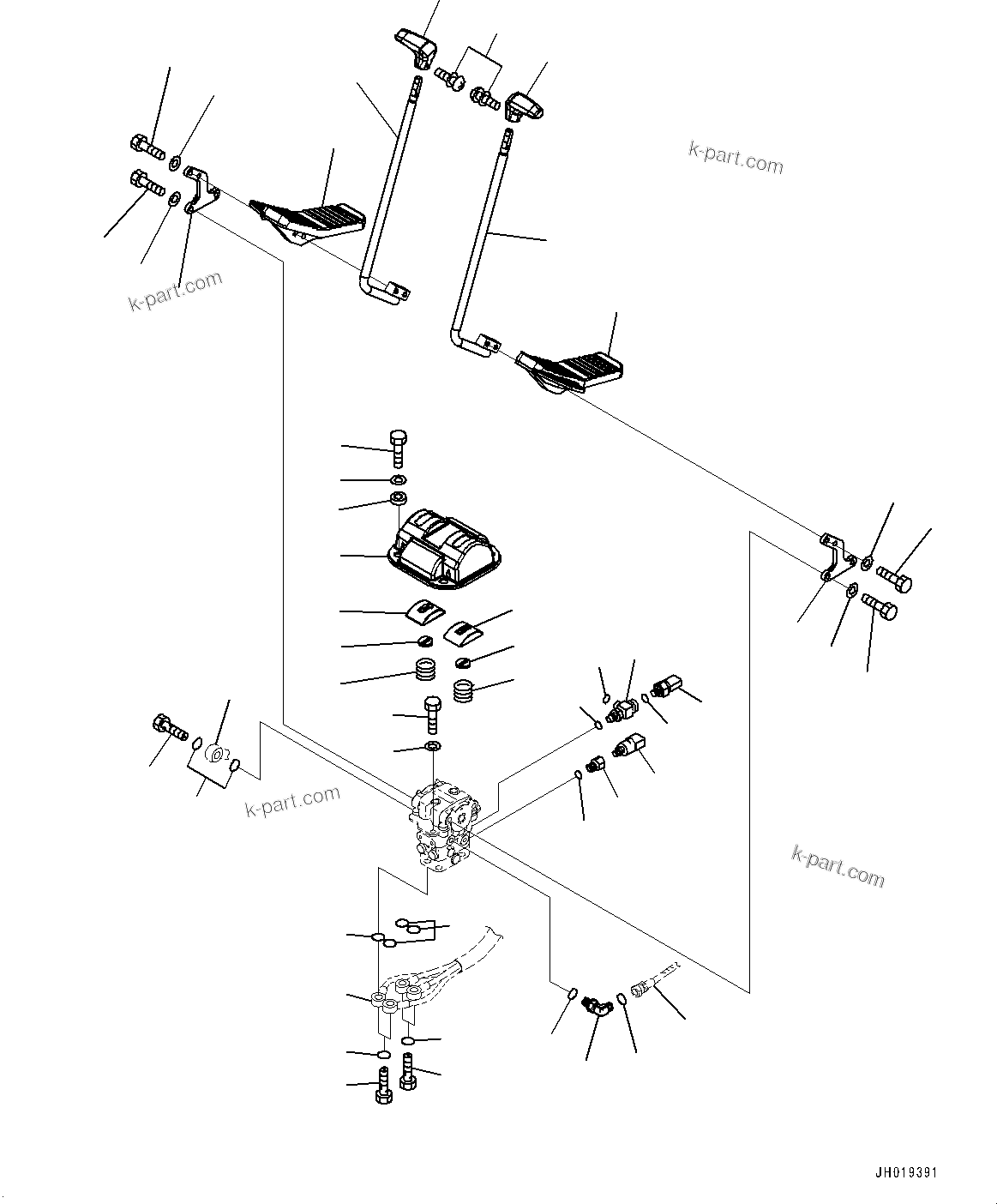 Komatsu parts book diagram for PC170LC-11 S/N 37001-UP: CAB, PPC VALVE (2/4)(#37001-)