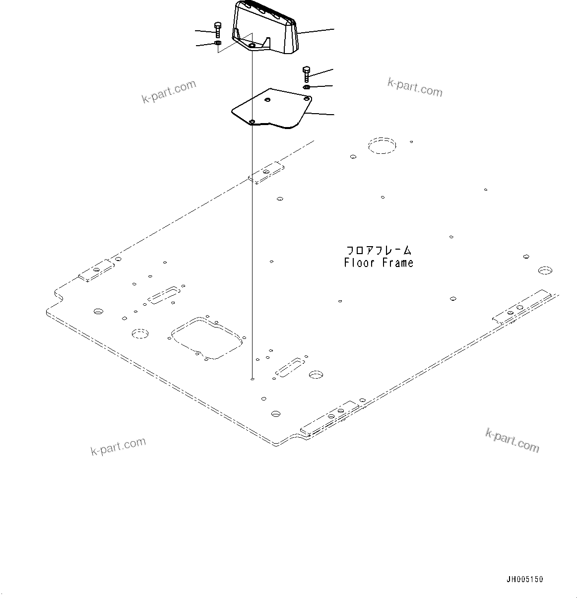 Komatsu parts book diagram for PC170LC-11 S/N 37001-UP: CAB, FLOOR, TRAVEL CONTROL LEVER(#37001-)