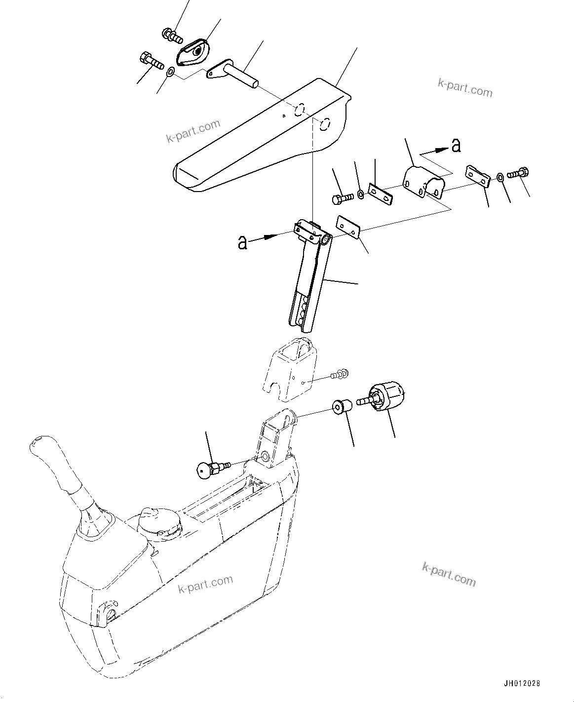 Komatsu parts book diagram for PC170LC-11 S/N 37001-UP: CAB, FLOOR, ARMREST, L.H.(#37001-)