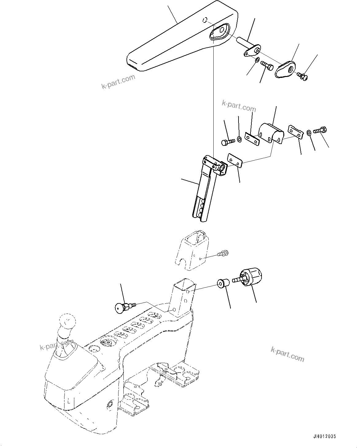 Komatsu parts book diagram for PC170LC-11 S/N 37001-UP: CAB, FLOOR, CONSOLE, R.H.