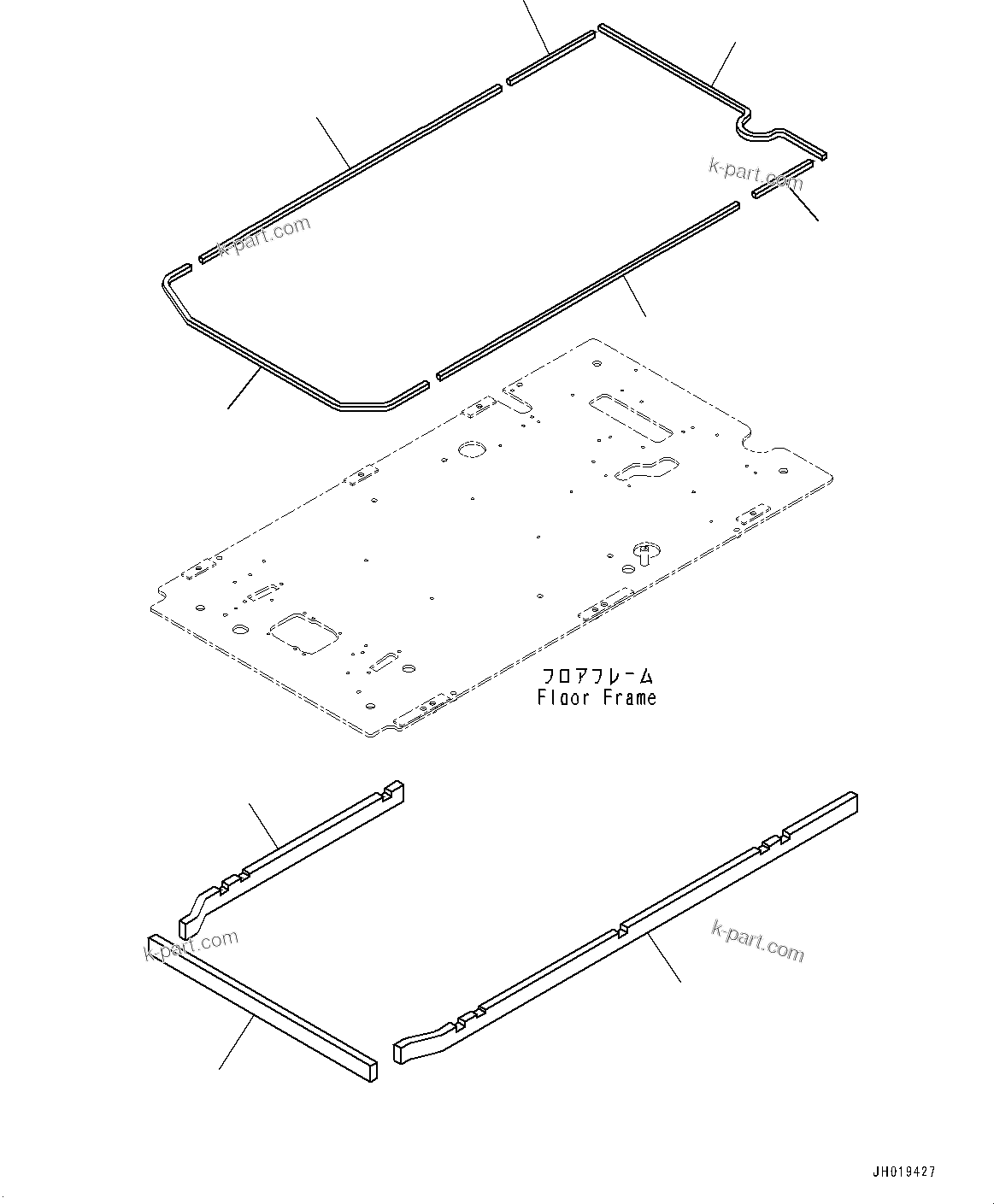 Komatsu parts book diagram for PC170LC-11 S/N 37001-UP: CAB, FLOOR, P, T BLOCK(#37001-)