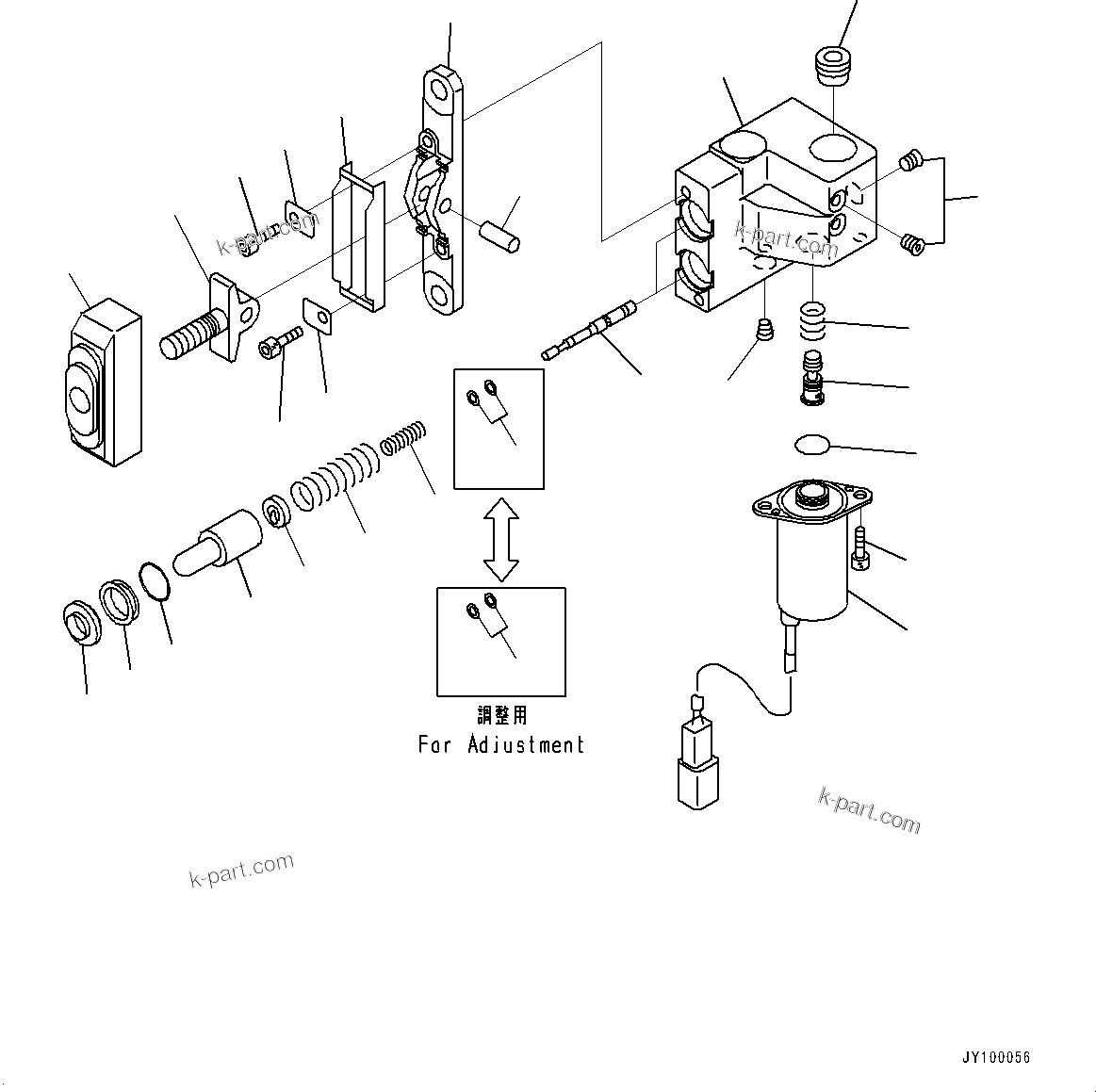 Komatsu parts book diagram for PC170LC-11 S/N 37001-UP: CAB, PPC VALVE (3/5) (1-ADDITIONAL ACTUATOR PIPING, ACCUMULATOR)(#37001-)