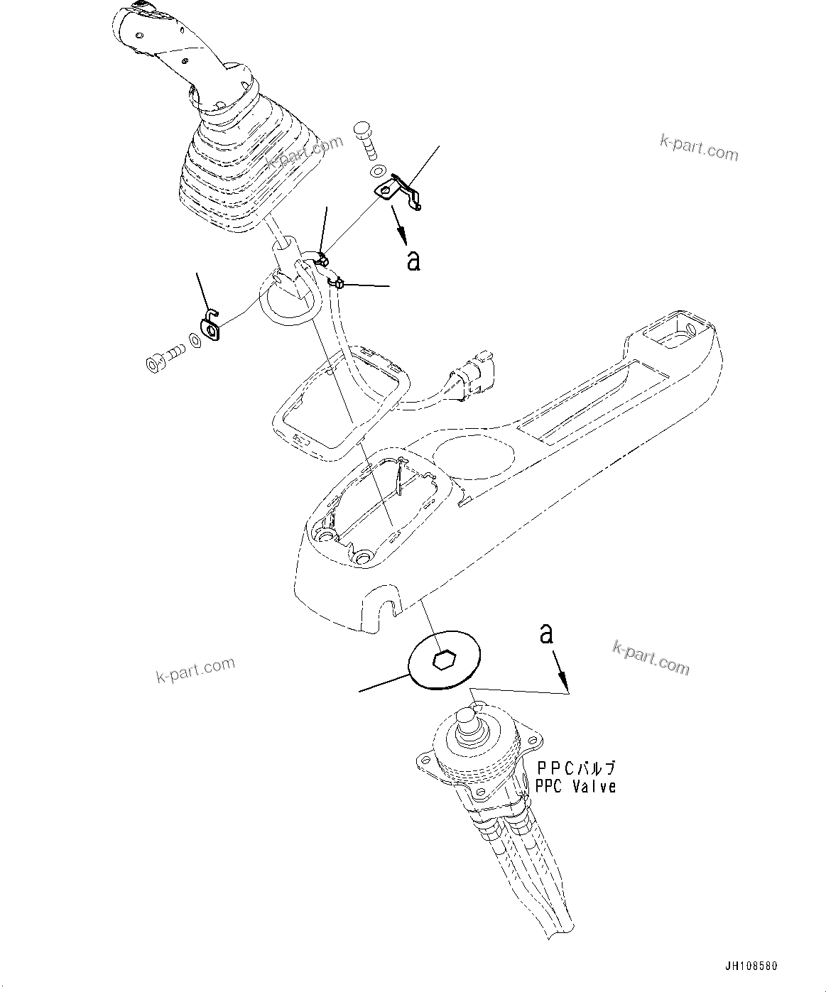Komatsu parts book diagram for PC170LC-11 S/N 37001-UP: CAB, FLOOR, WORK EQUIPMENT CONTROL LEVER RELATED PARTS, L.H.(#37001-)