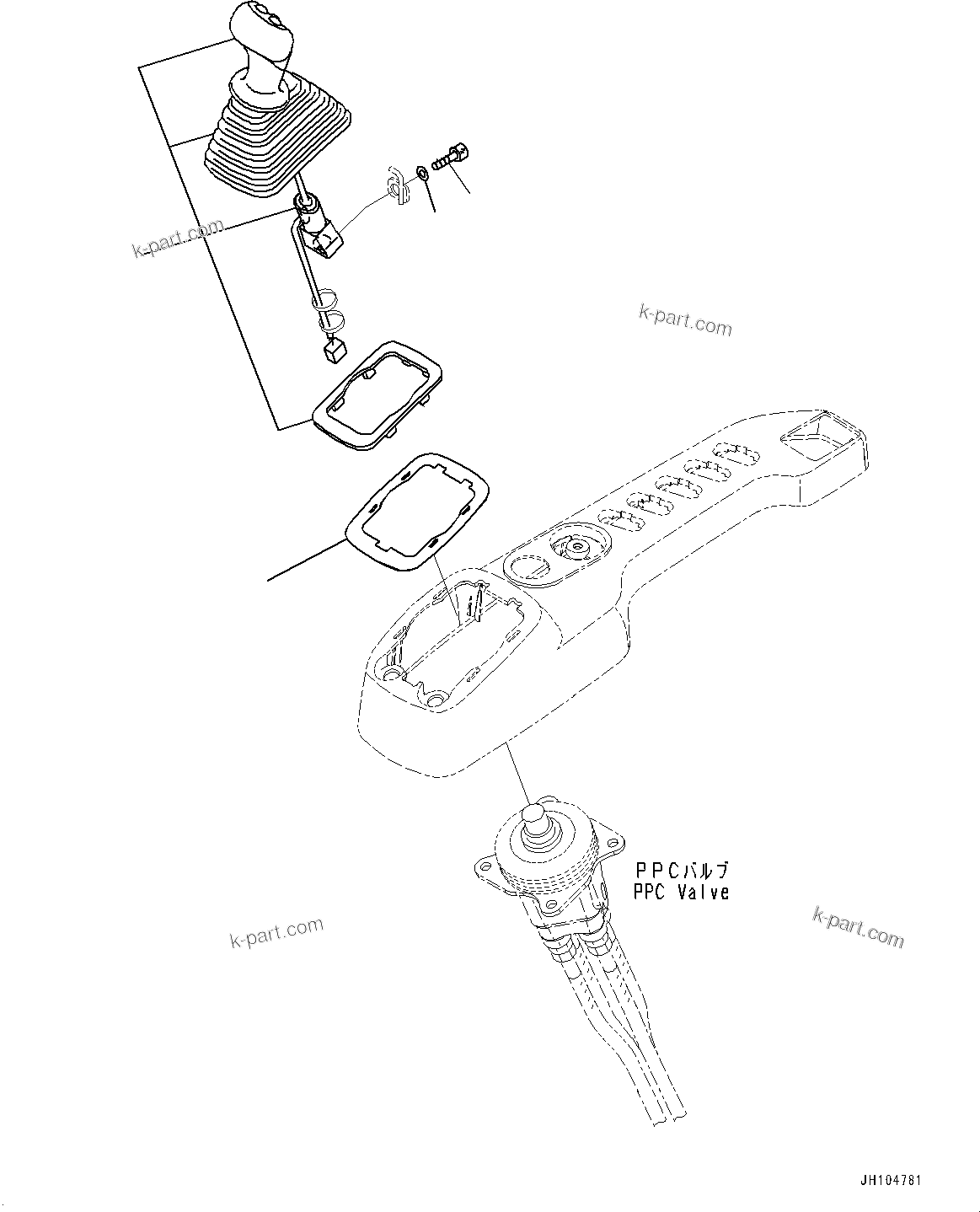 Komatsu parts book diagram for PC170LC-11 S/N 37001-UP: CAB, FLOOR, PROPORTIONAL CONTROL LEVER, R.H.(#37001-)