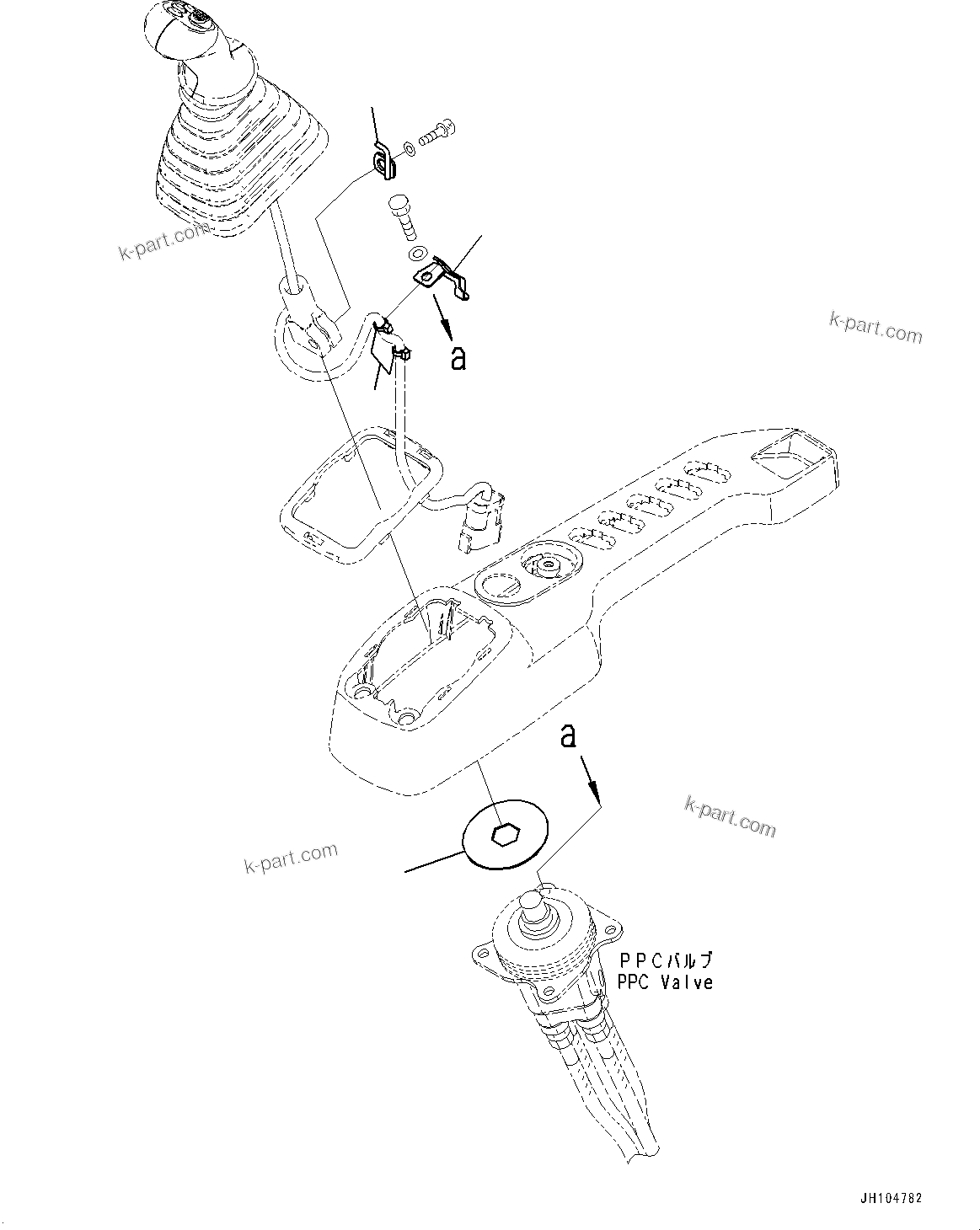 Komatsu parts book diagram for PC170LC-11 S/N 37001-UP: CAB, FLOOR, WORK EQUIPMENT CONTROL LEVER RELATED PARTS, R.H.(#37001-)