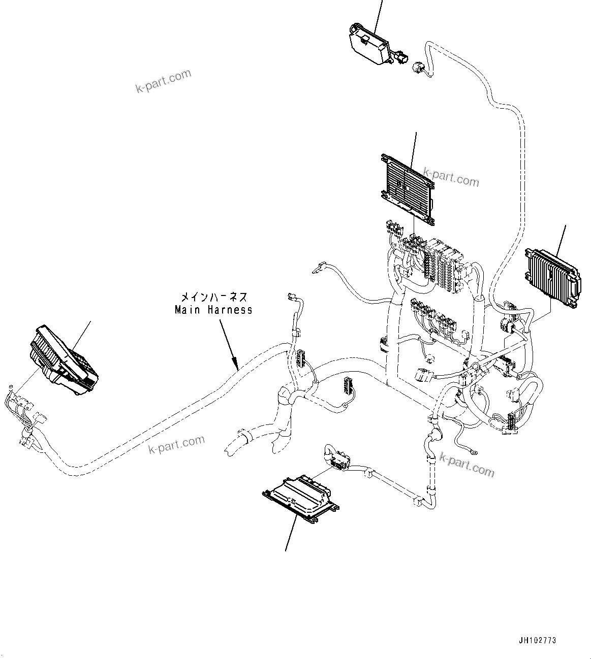 Komatsu parts book diagram for PC170LC-11 S/N 37001-UP: CONTROLLER AND MONITOR, (KOMVISION)(#37001-)