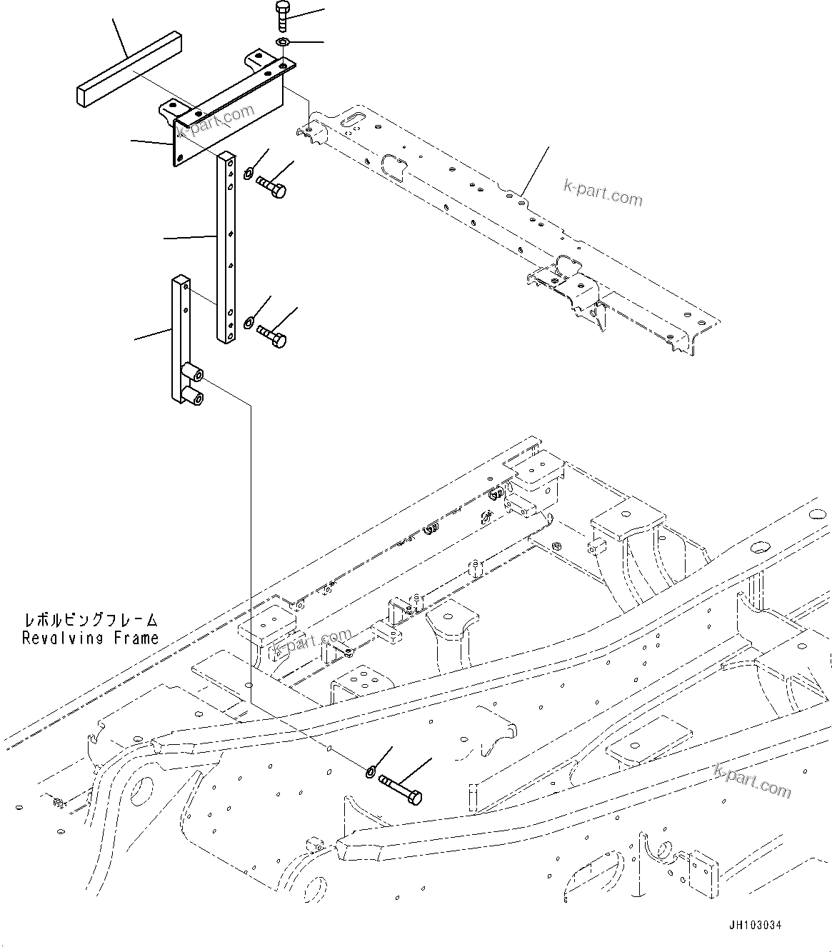 Komatsu parts book diagram for PC170LC-11 S/N 37001-UP: FRAME, (2/2) (WITH PROPORTIONAL JOYSTICK LEVER)(#35724-)