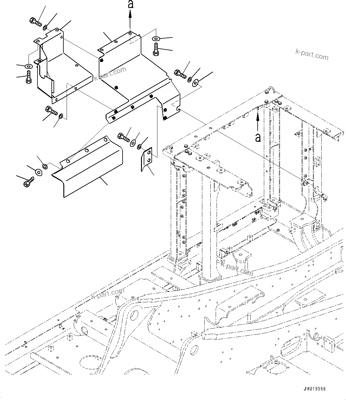 Komatsu parts book diagram for PC170LC-11 S/N 37001-UP: PARTITION, (3/4)(#35001-)