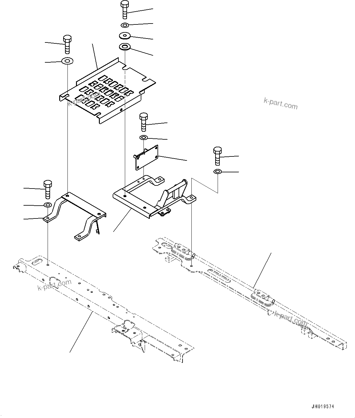 Komatsu parts book diagram for PC170LC-11 S/N 37001-UP: UPPER COVER, STEP(#36295-)