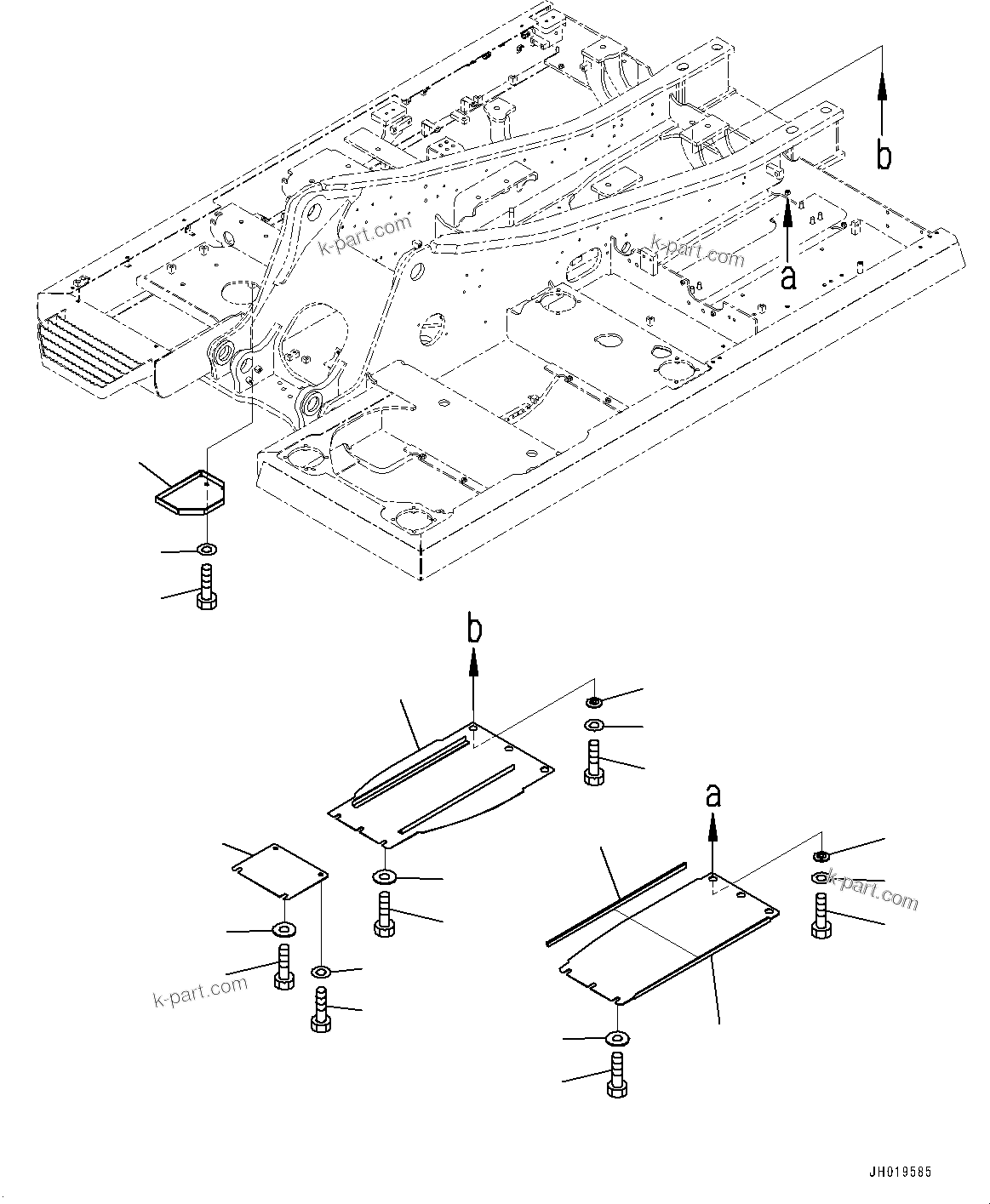 Komatsu parts book diagram for PC170LC-11 S/N 37001-UP: UNDER COVER, (2/2)(#35001-)