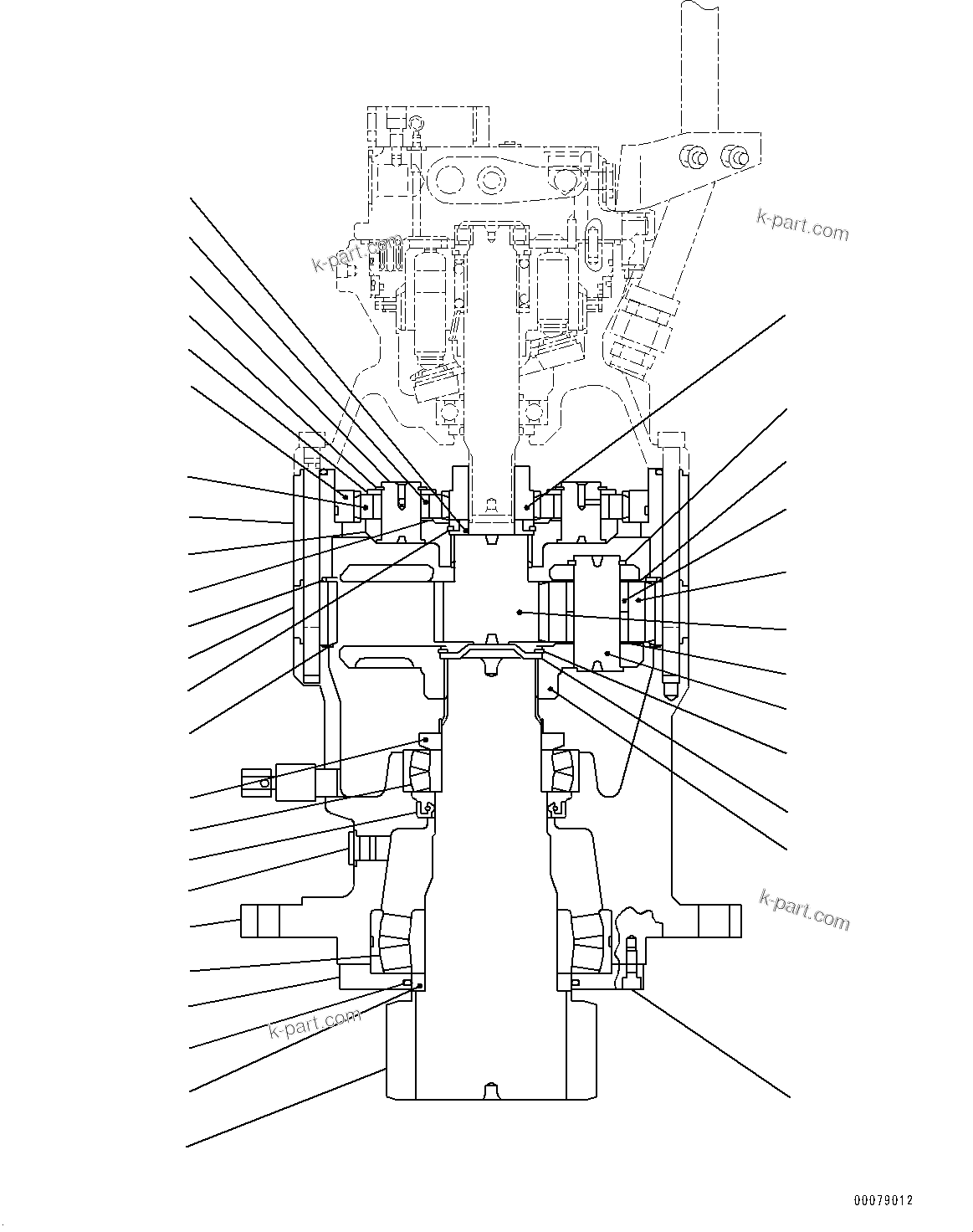 Komatsu parts book diagram for PC170LC-11 S/N 37001-UP: SWING MACHINERY AND MOTOR, INNER PARTS (1/8)(#35001-)