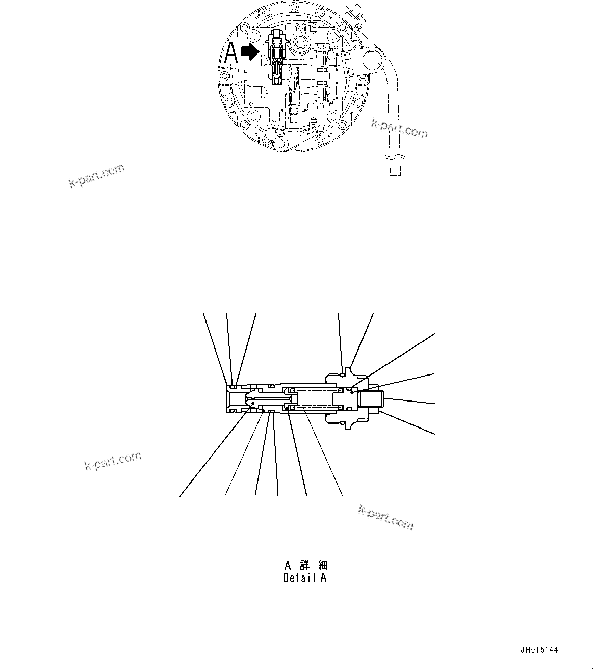 Komatsu parts book diagram for PC170LC-11 S/N 37001-UP: SWING MACHINERY AND MOTOR, INNER PARTS (4/8)(#35001-35711)