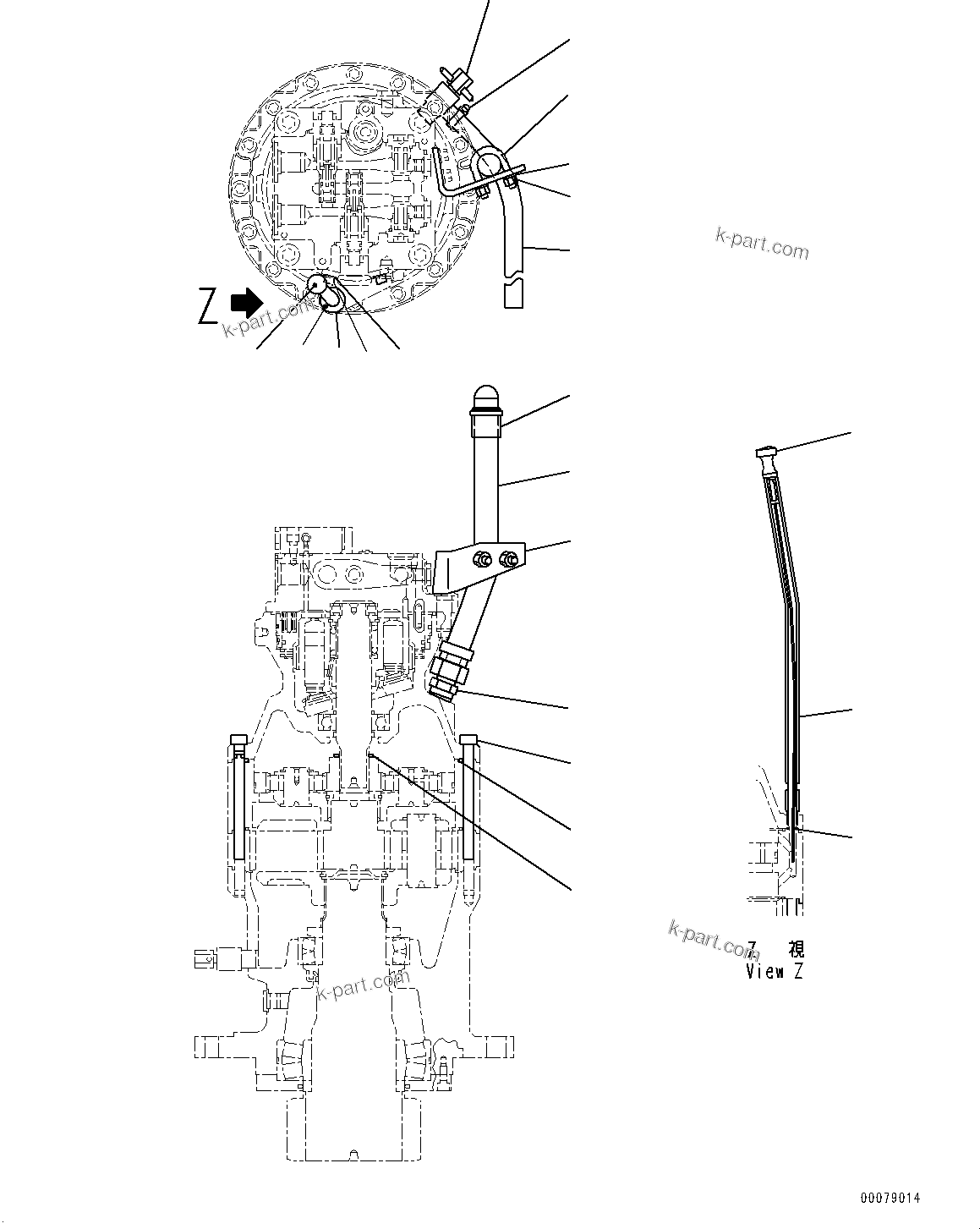 Komatsu parts book diagram for PC170LC-11 S/N 37001-UP: SWING MACHINERY AND MOTOR, INNER PARTS (8/8)(#35001-35711)