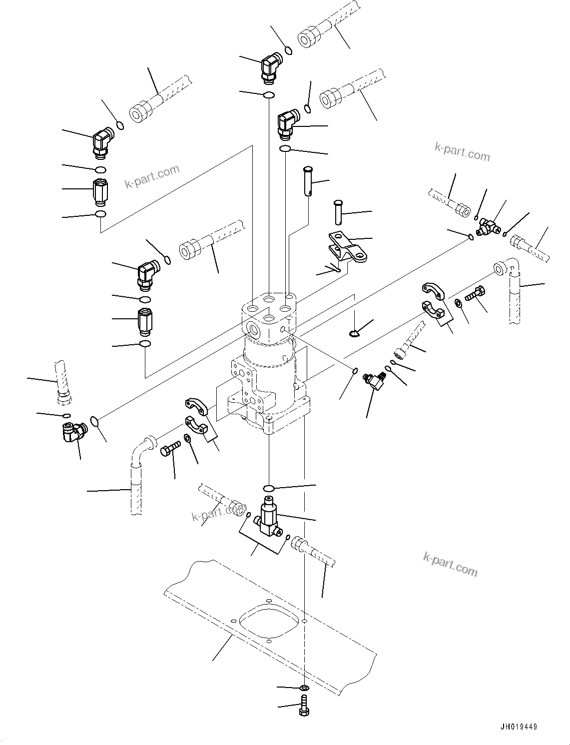 Komatsu parts book diagram for PC170LC-11 S/N 37001-UP: SWIVEL JOINT, CONNECTING PARTS(#35001-)