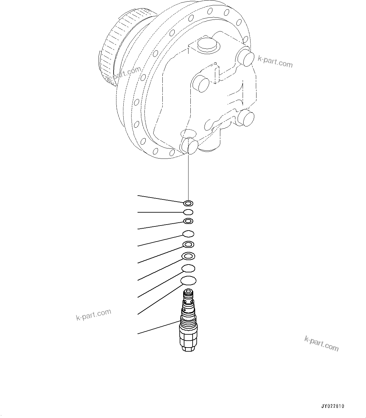 Komatsu parts book diagram for PC170LC-11 S/N 37001-UP: TRAVEL MOTOR AND FINAL DRIVE, TRAVEL MOTOR, R.H. (3/3)(#35001-)