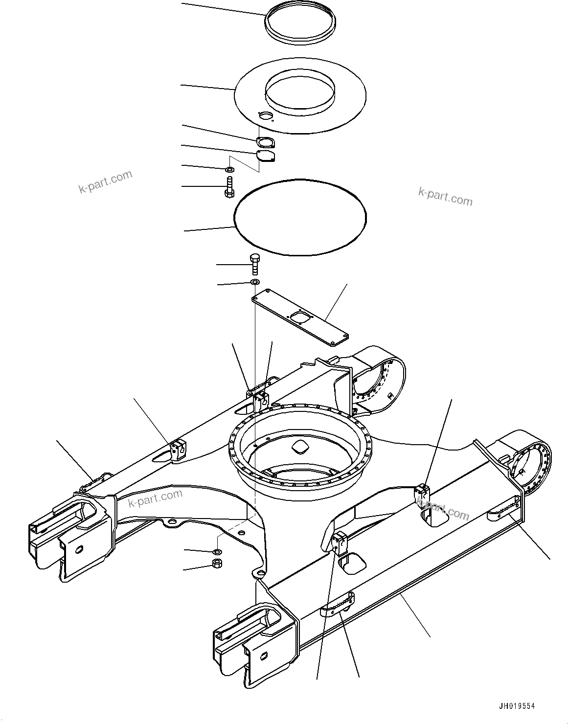 Komatsu parts book diagram for PC170LC-11 S/N 37001-UP: TRACK FRAME, (#35001-)