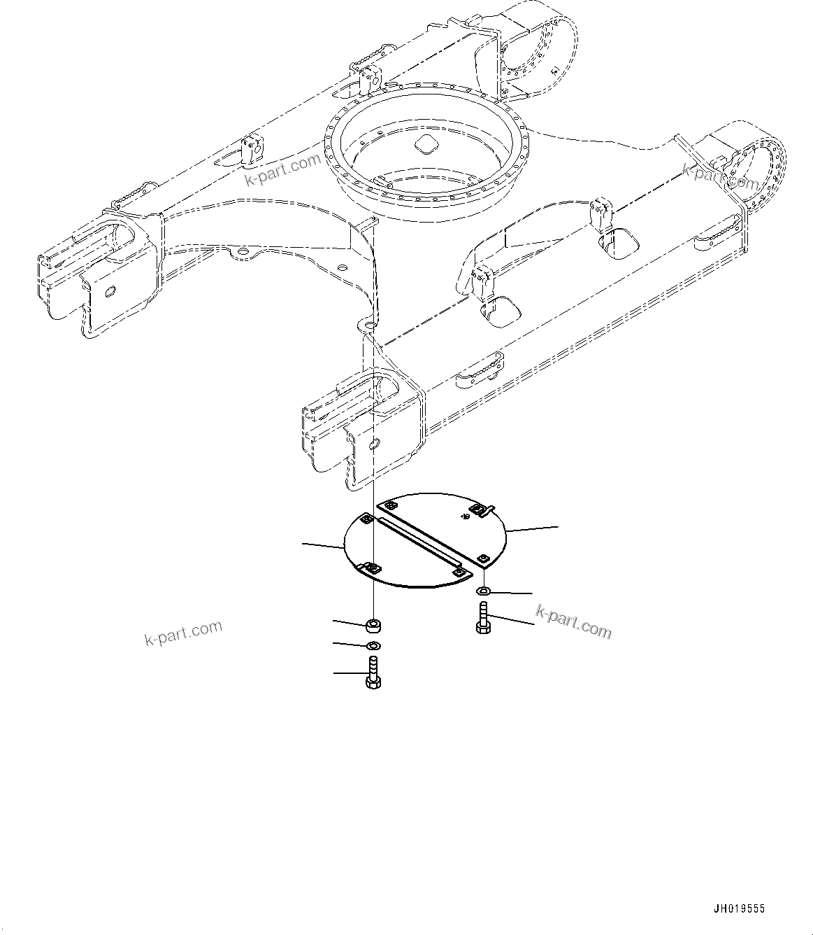 Komatsu parts book diagram for PC170LC-11 S/N 37001-UP: TRACK FRAME UNDER COVER, (#35001-)