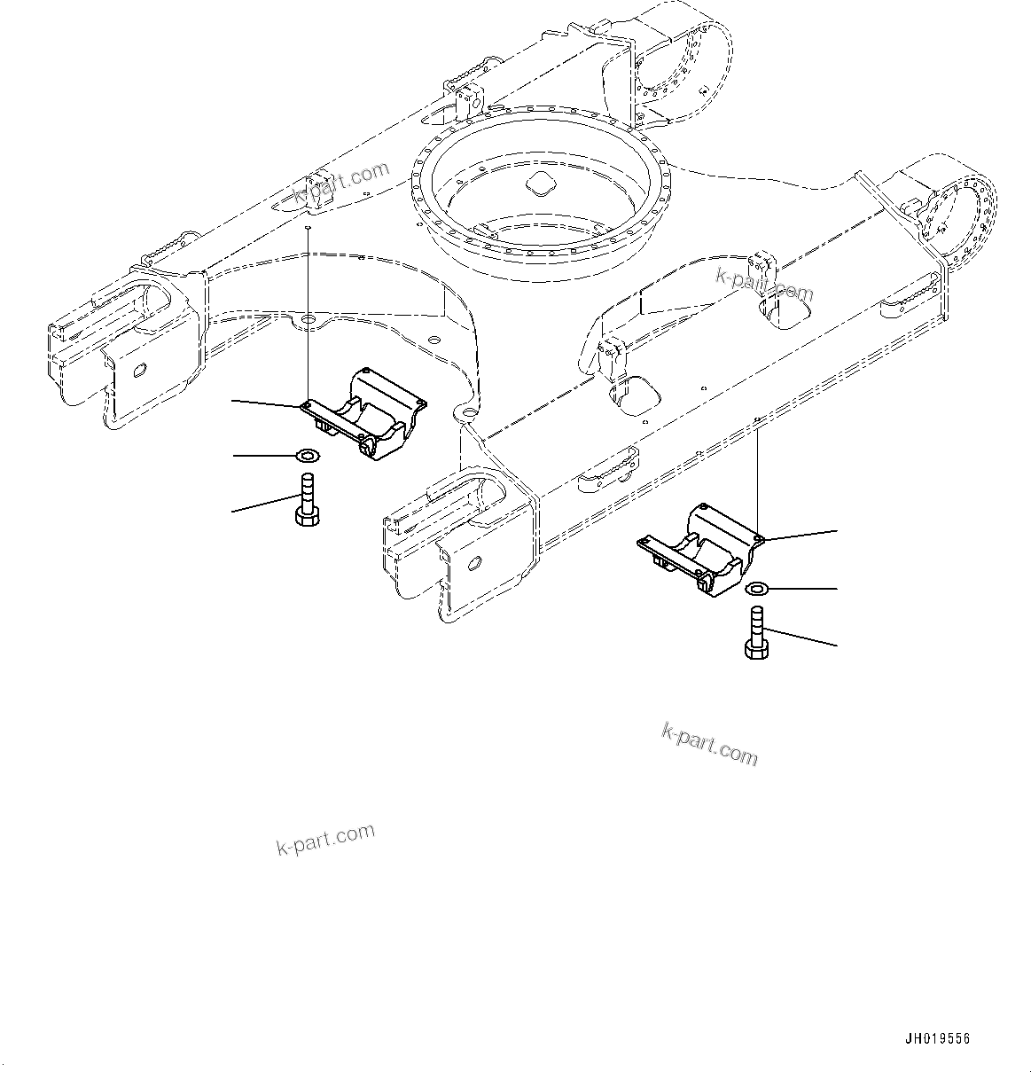 Komatsu parts book diagram for PC170LC-11 S/N 37001-UP: TRACK ROLLER GUARD, (#35001-)