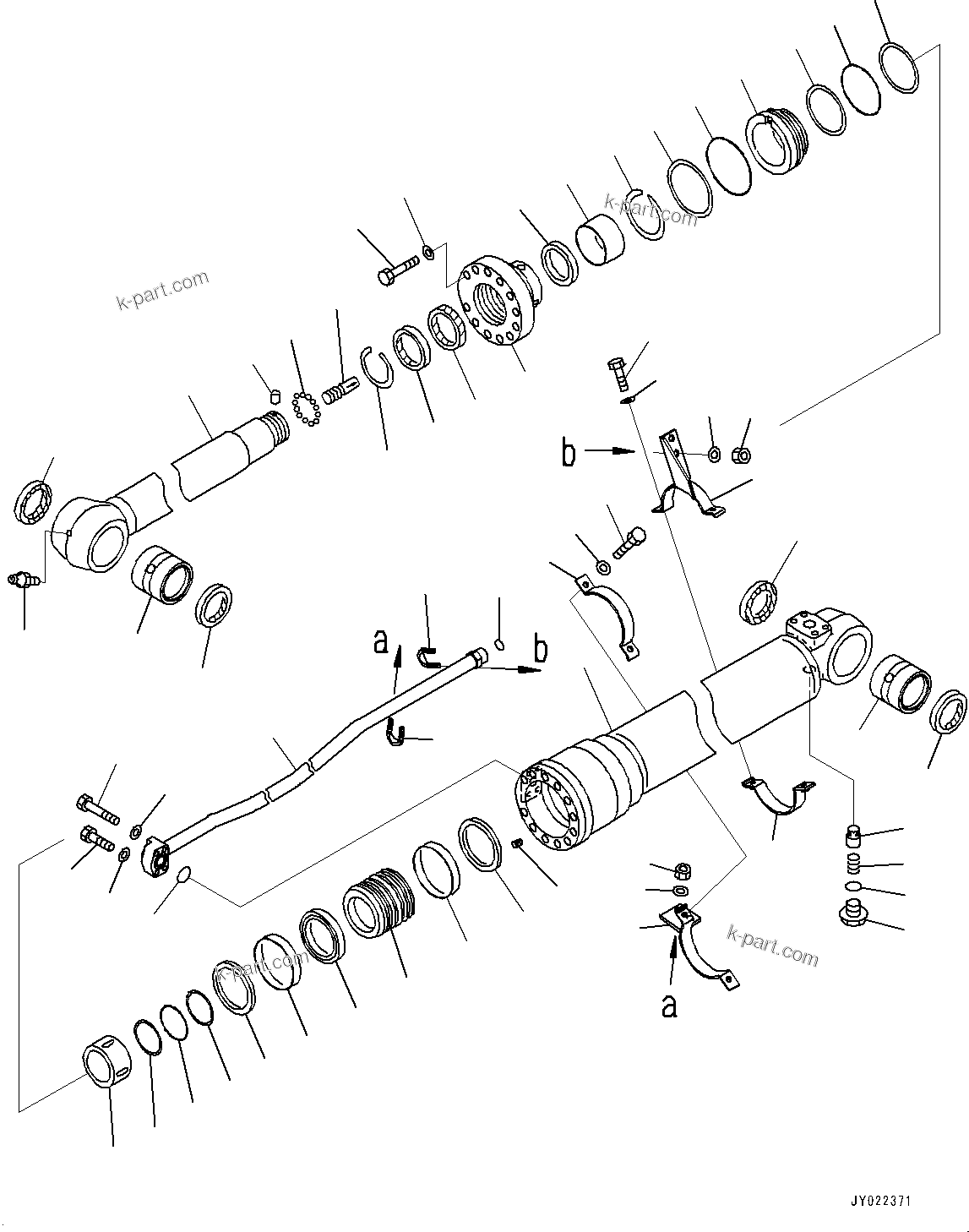 Komatsu parts book diagram for PC170LC-11 S/N 37001-UP: ARM CYLINDER, (#35001-35457)
