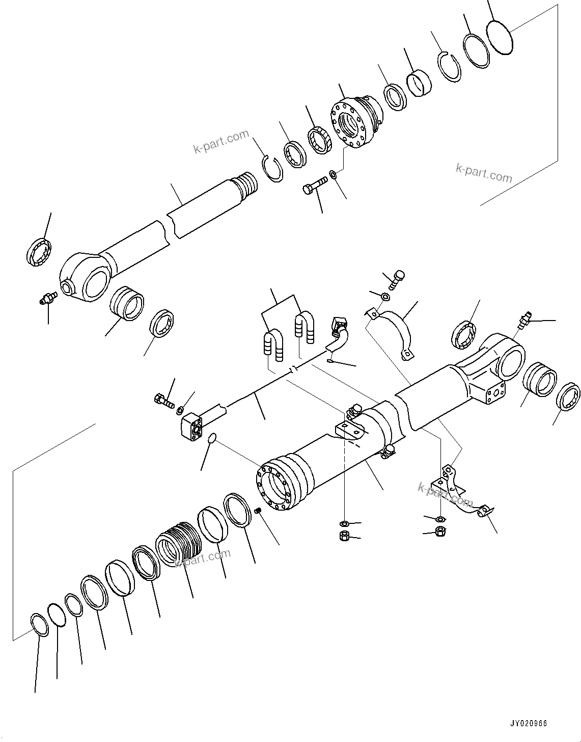 Komatsu parts book diagram for PC170LC-11 S/N 37001-UP: ARM, BUCKET CYLINDER(#35001-35903)