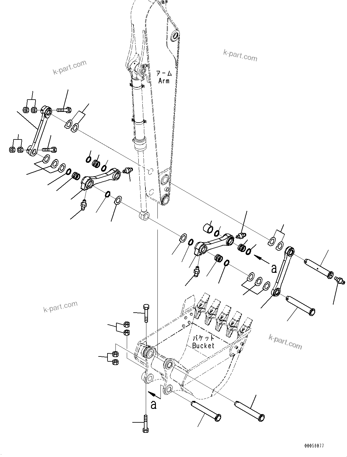 Komatsu parts book diagram for PC170LC-11 S/N 37001-UP: ARM, BUCKET LINK(#35001-)