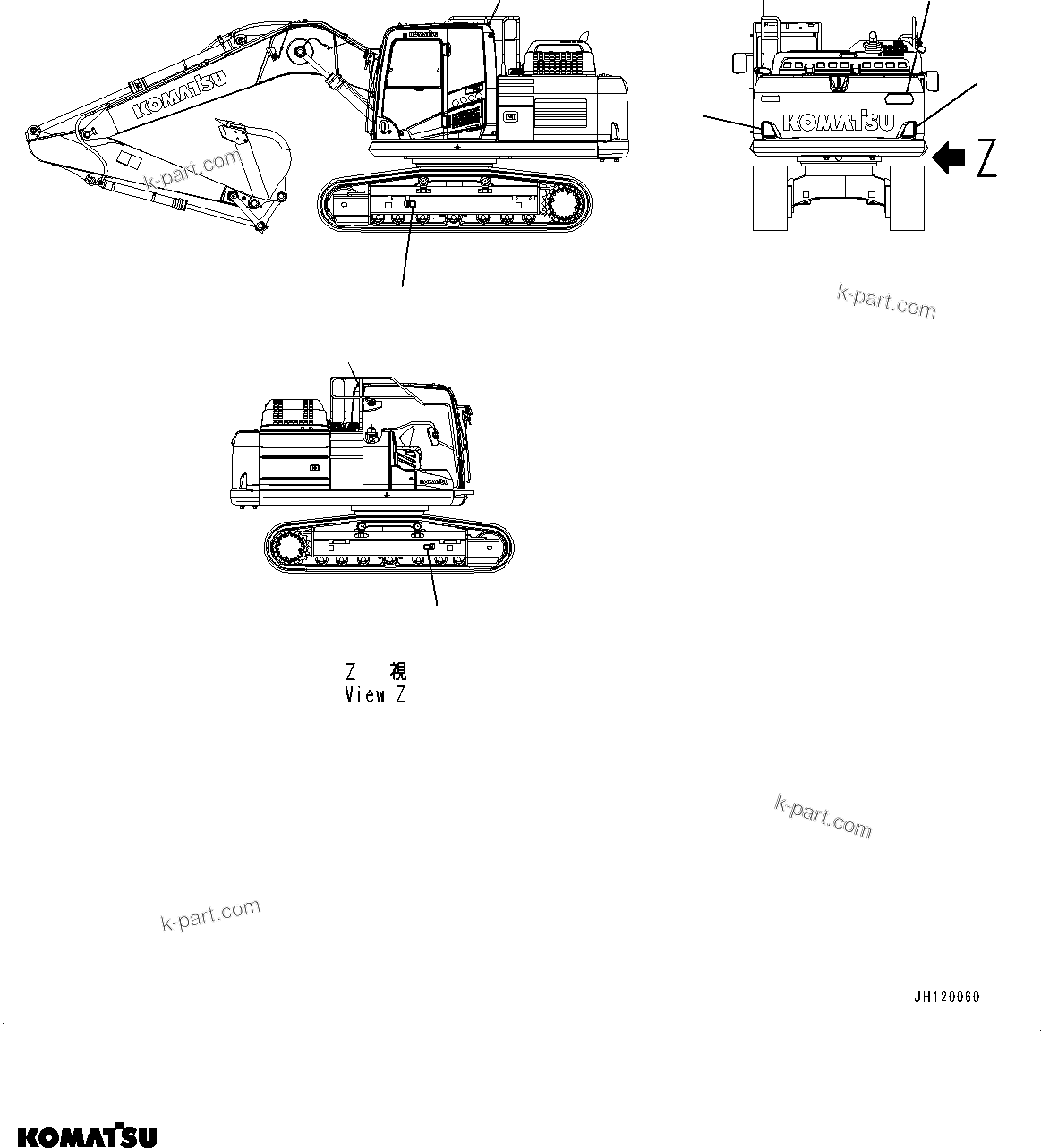 Komatsu parts book diagram for PC170LC-11 S/N 37001-UP: MARKS AND PLATES, (2/2)(#37001-)