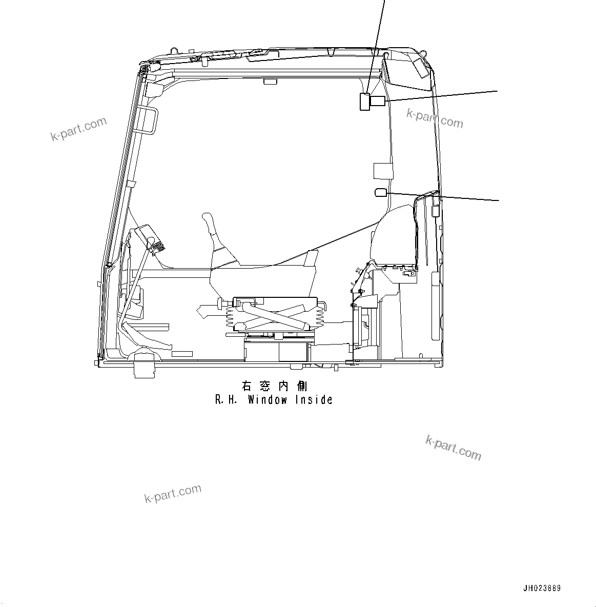 Komatsu parts book diagram for PC170LC-11 S/N 37001-UP: CAUTION PLATES, WINDOW LOCK, (#35261-)