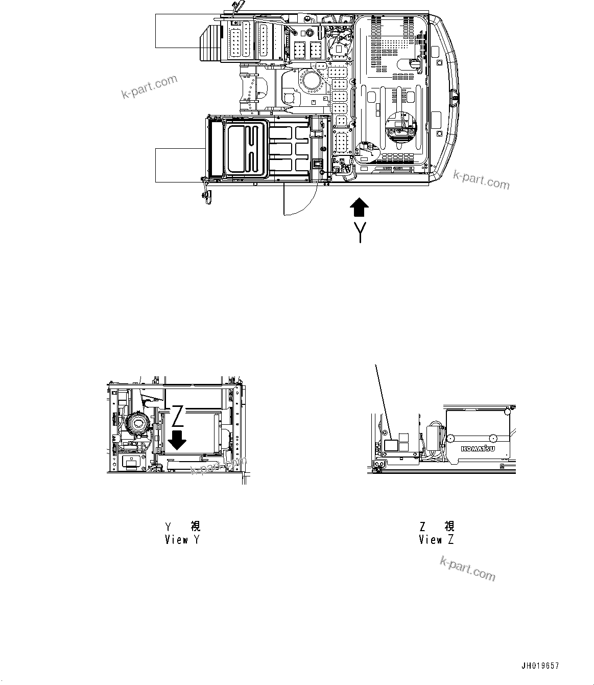 Komatsu parts book diagram for PC170LC-11 S/N 37001-UP: PLATES, AIR CLEANER, (#35001-)