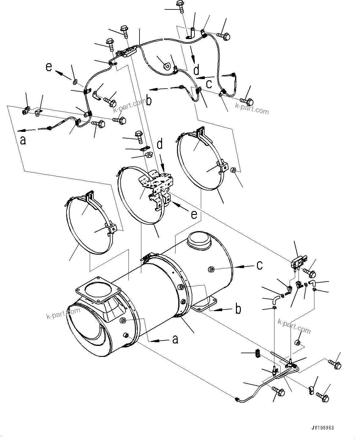 Komatsu parts book diagram for PC490LC-11 S/N 87001-UP (For KAL): EXHAUST, INNER PARTS, KOMATSU DIESEL PARTICULATE FILTER (KDPF)(#85986-)