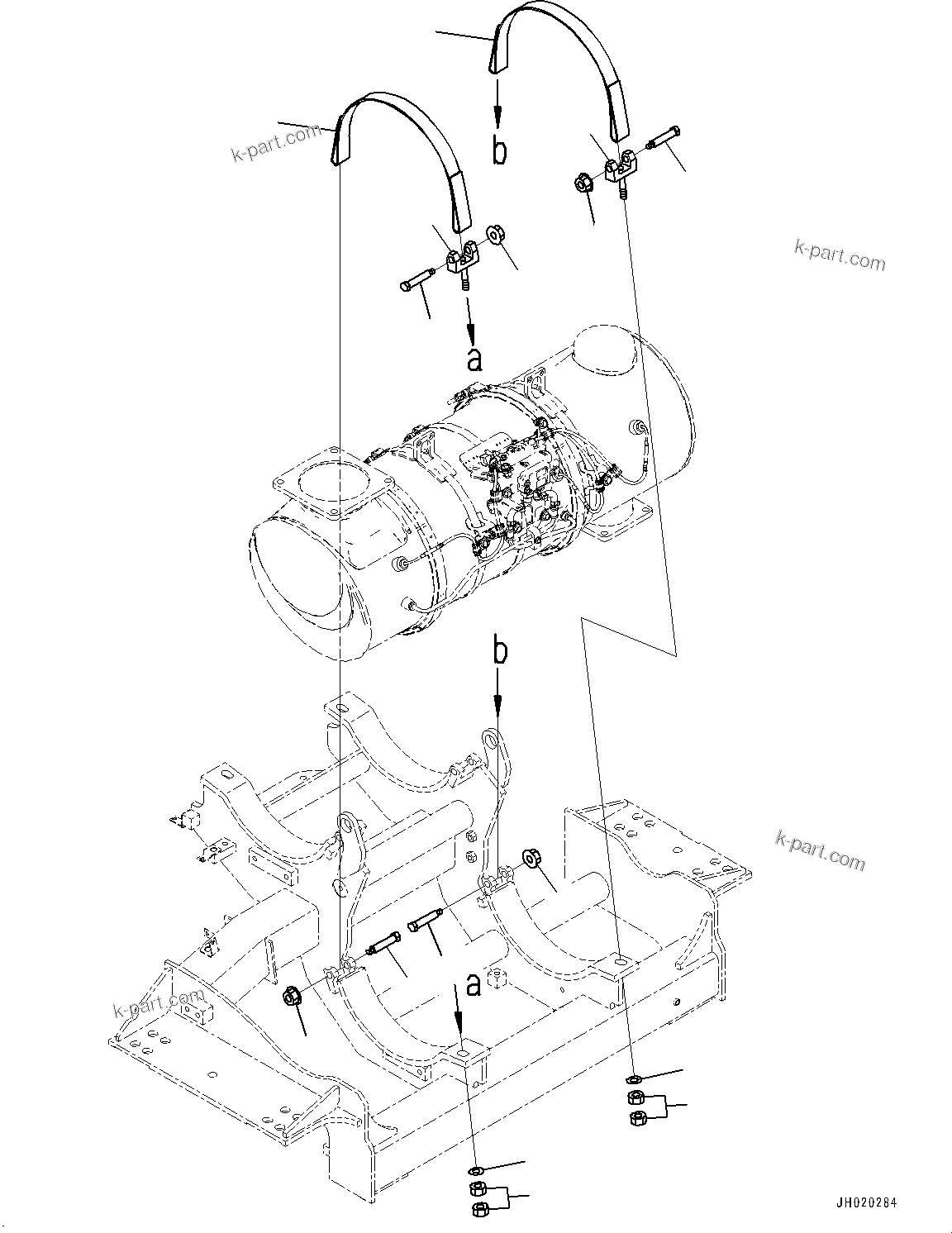 Komatsu parts book diagram for PC490LC-11 S/N 87001-UP (For KAL): EXHAUST, KOMATSU DIESEL PARTICULATE FILTER (KDPF) MOUNTING(#85001-)