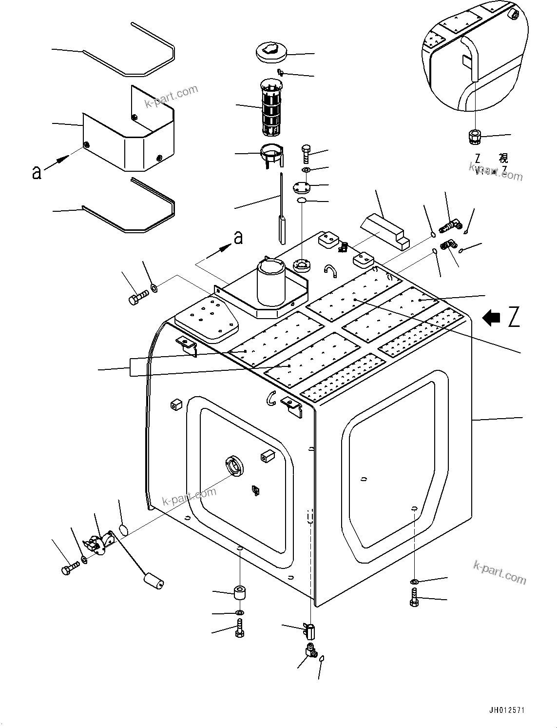 Komatsu parts book diagram for PC490LC-11 S/N 87001-UP (For KAL): FUEL TANK, (#85001-85757)