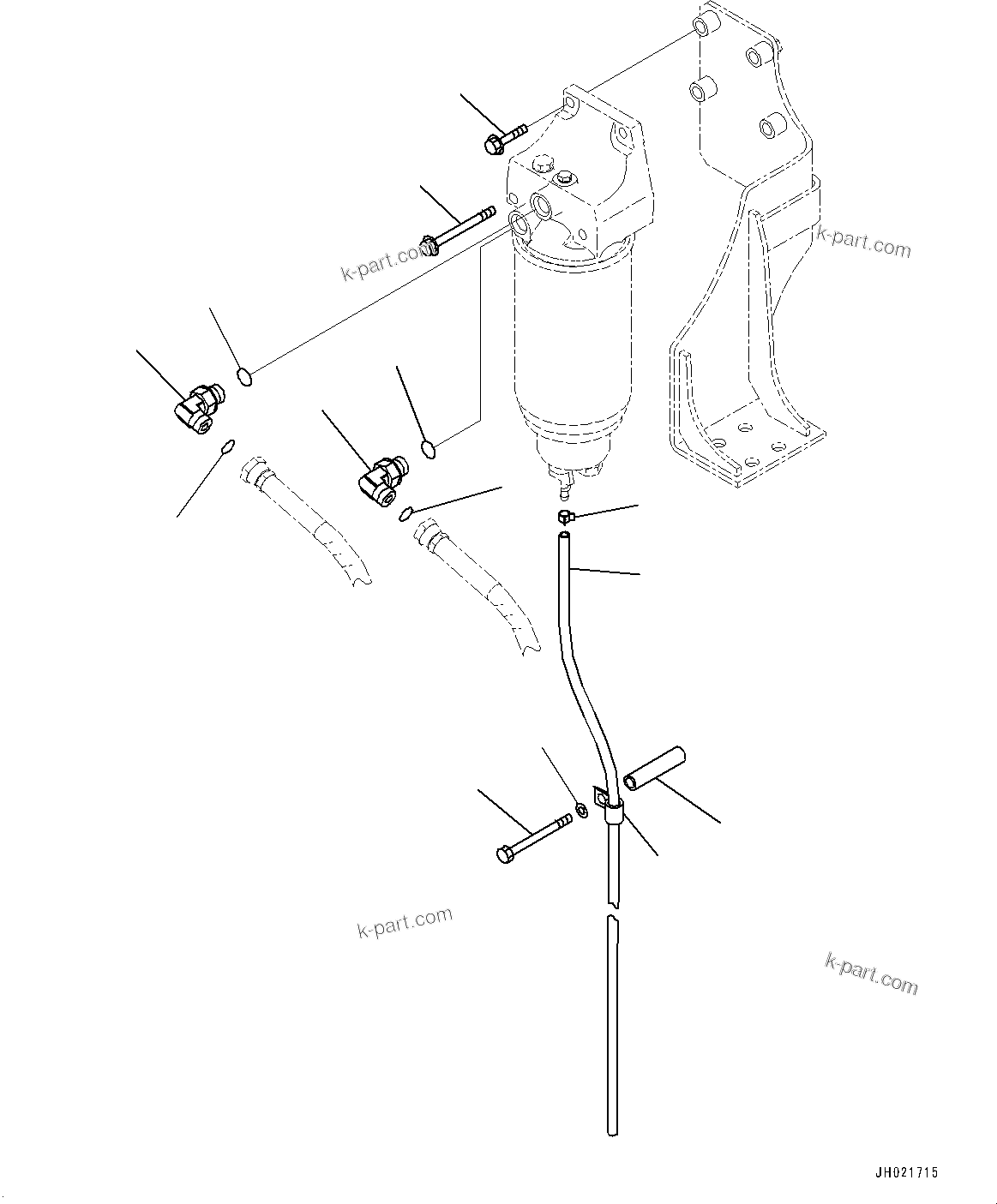 Komatsu parts book diagram for PC490LC-11 S/N 87001-UP (For KAL): FUEL PIPING, RELATED PARTS(#85001-)