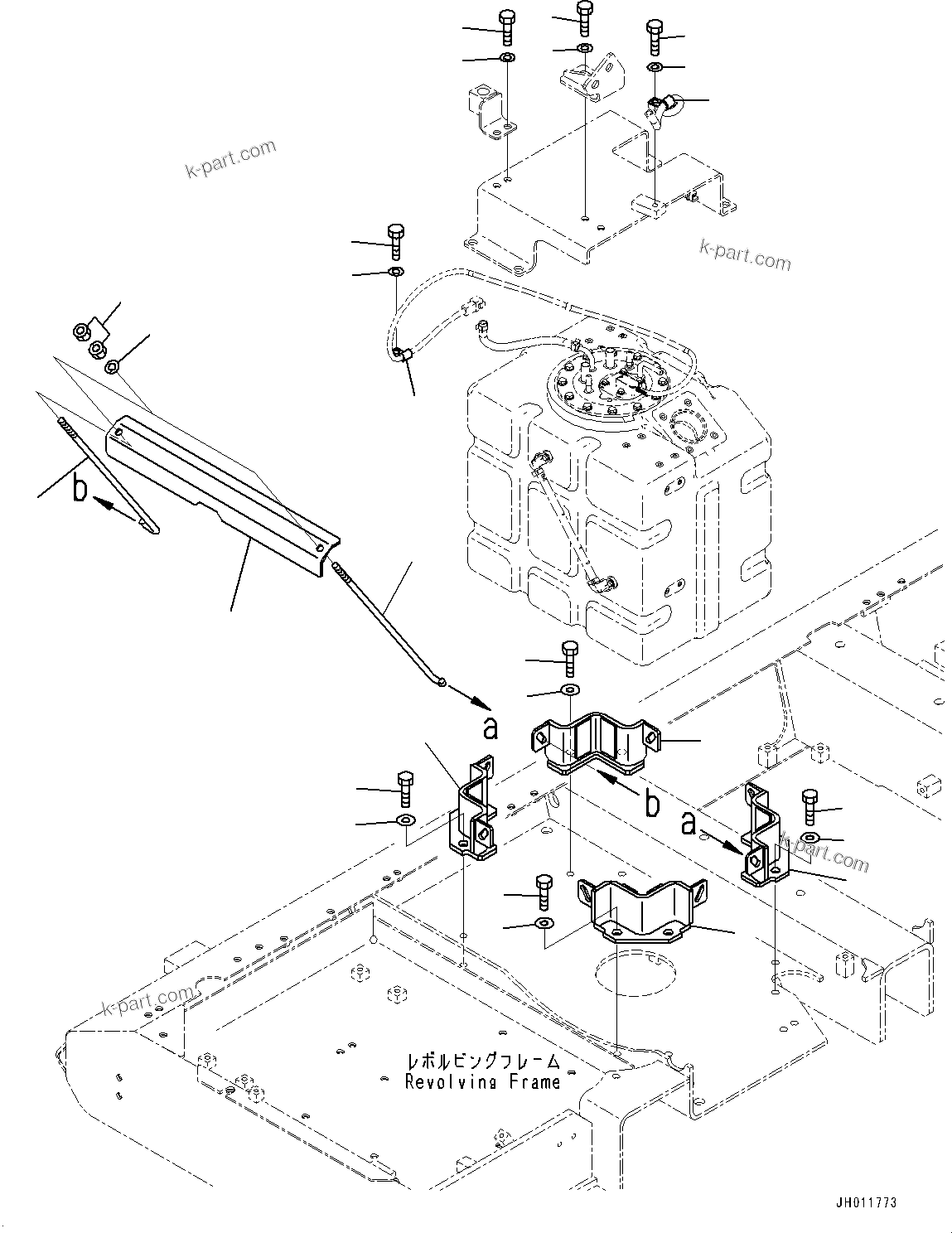 Komatsu parts book diagram for PC490LC-11 S/N 87001-UP (For KAL): DEF TANK, TANK MOUNTING(#85001-)