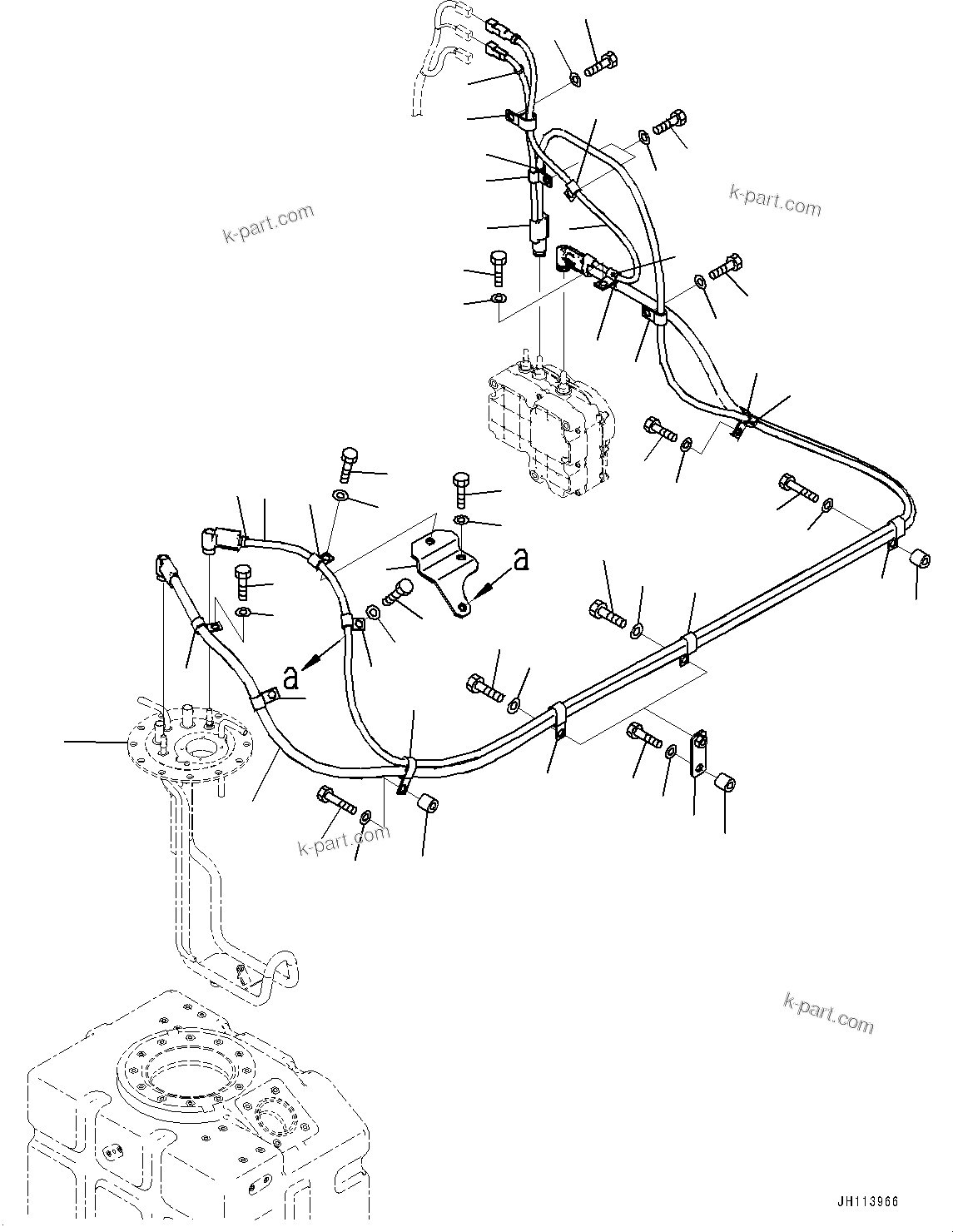 Komatsu parts book diagram for PC490LC-11 S/N 87001-UP (For KAL): DEF PIPING, SUCTION AND RETURN PIPING(#86053-)