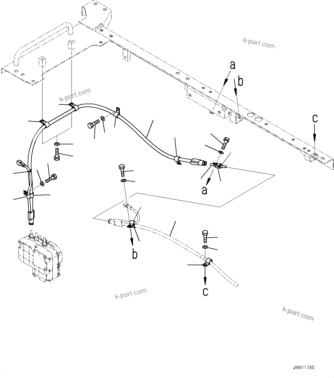 Komatsu parts book diagram for PC490LC-11 S/N 87001-UP (For KAL): DEF PIPING, DEF PRESSURE HOSE(#85112-)