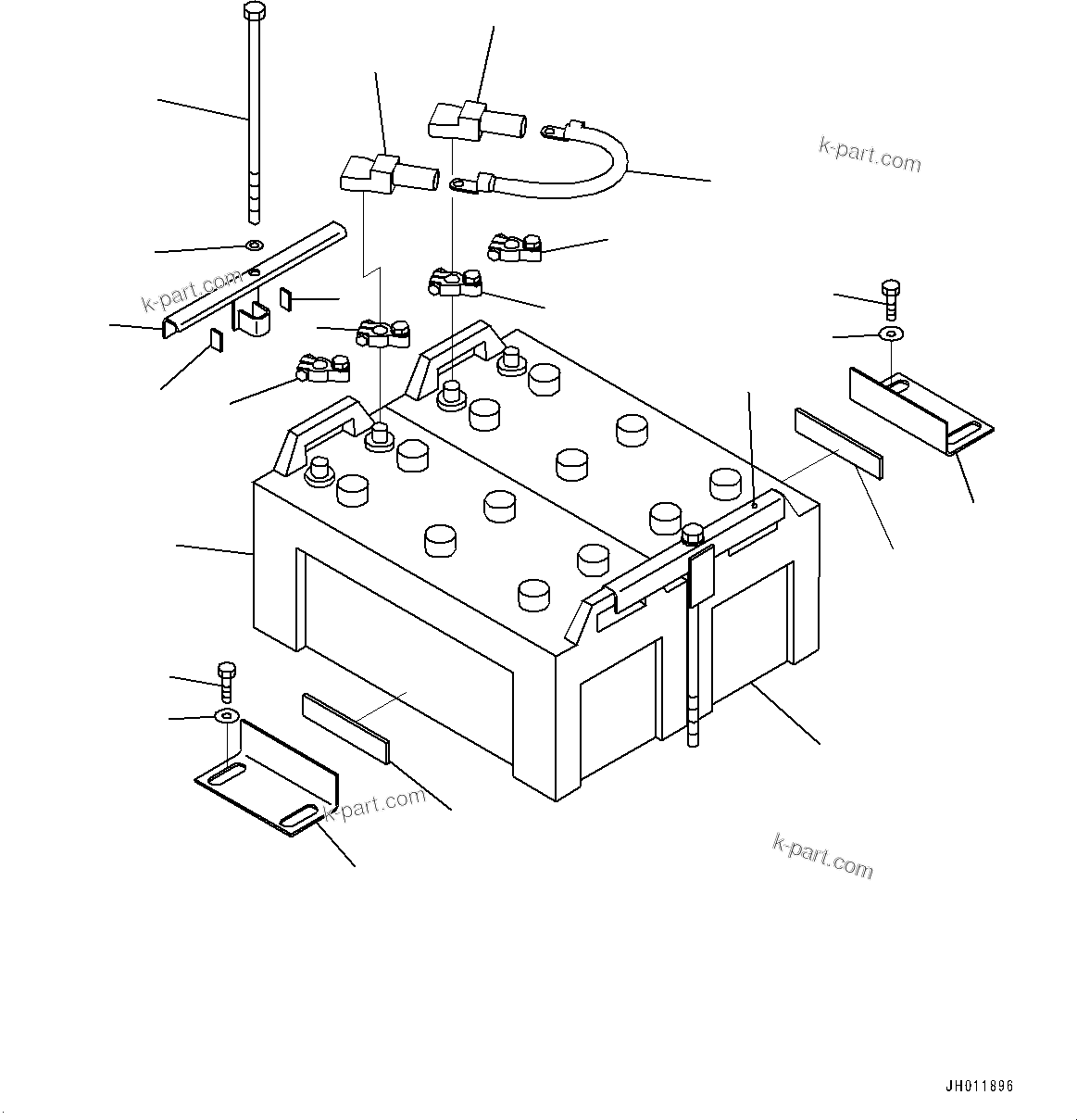 Komatsu parts book diagram for PC490LC-11 S/N 87001-UP (For KAL): BATTERY, (#85001-)